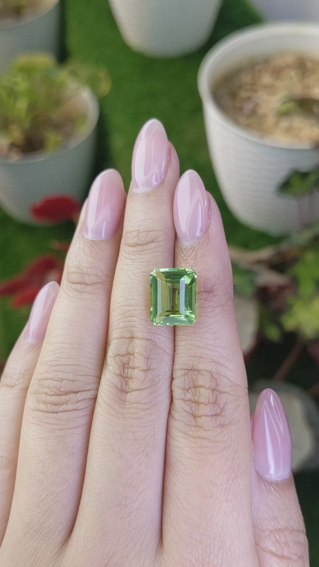 6.11 Ct. Green Prasiolite from Brazil Size Video