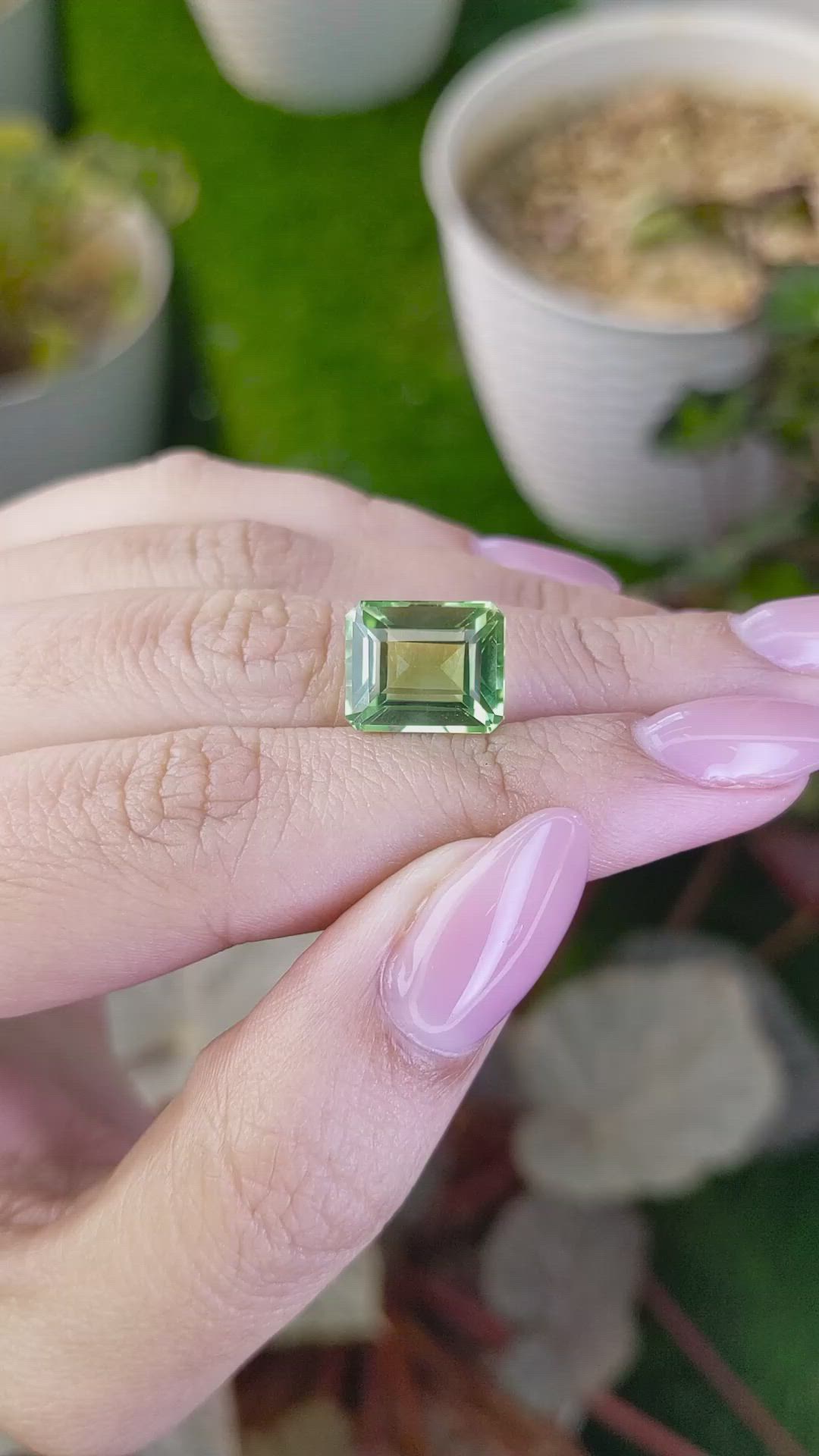 6.11 Ct. Green Prasiolite from Brazil Size Video