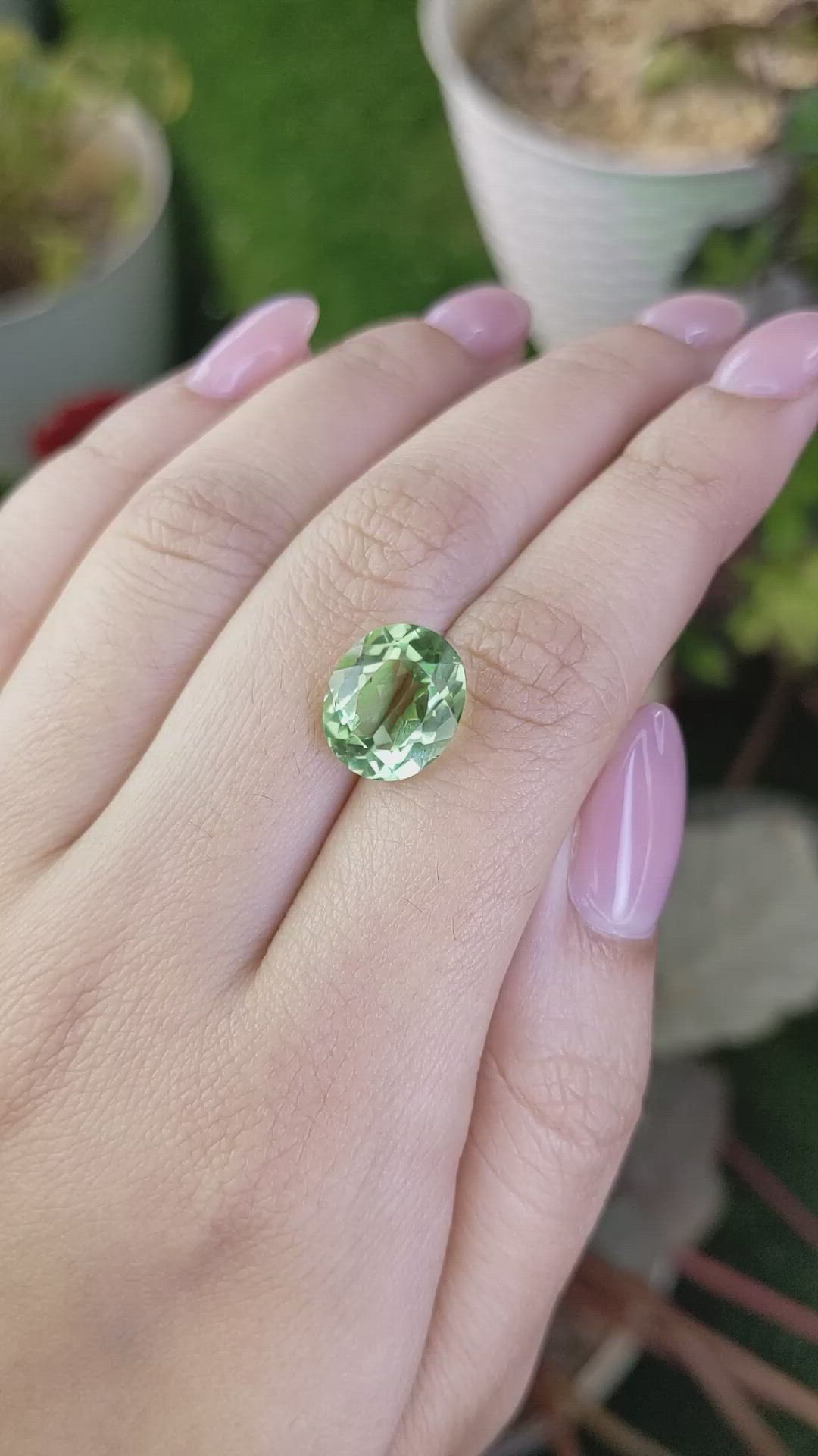 5.65 Ct. Green Prasiolite from Brazil Size Video