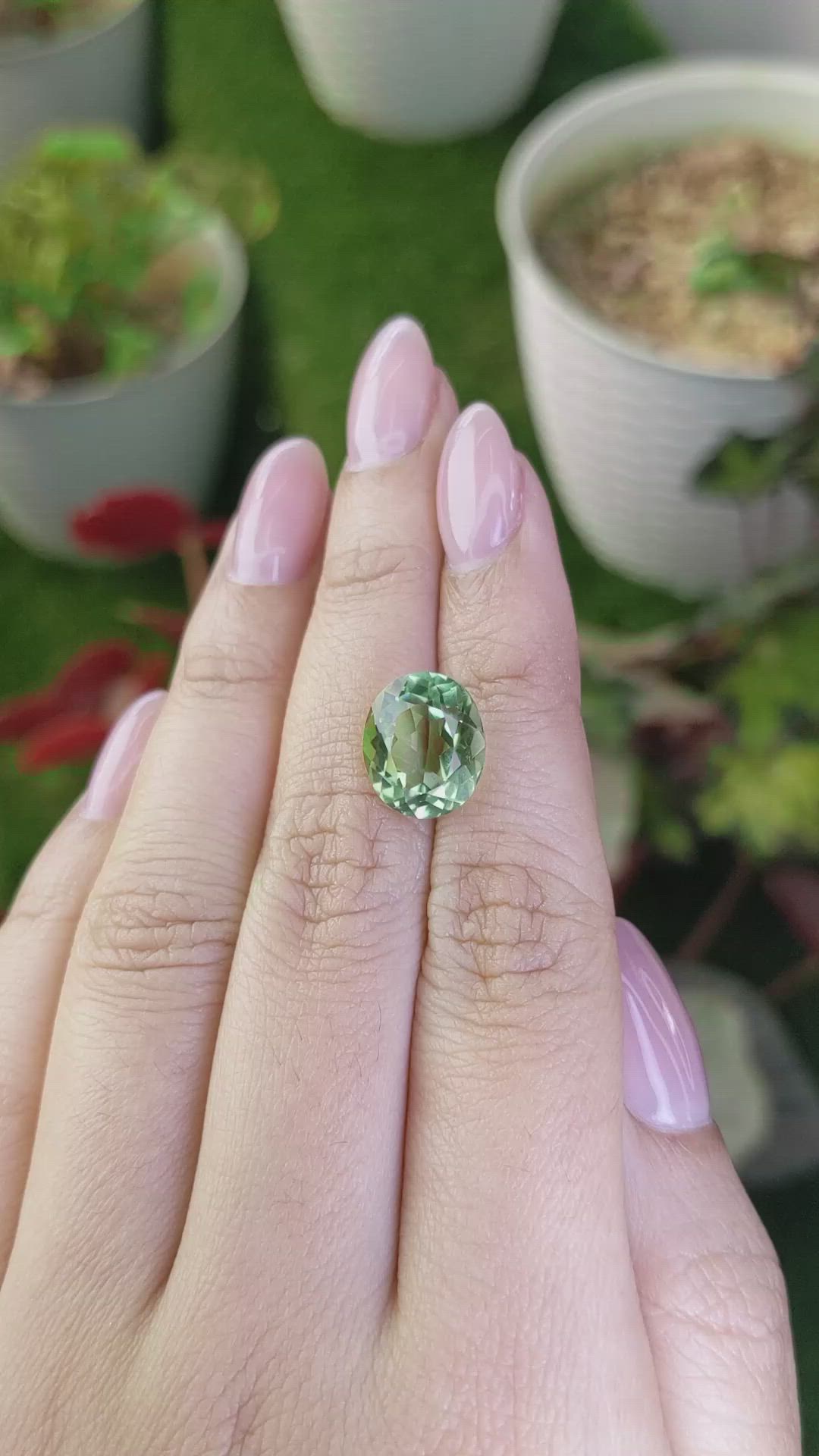 5.65 Ct. Green Prasiolite from Brazil Size Video