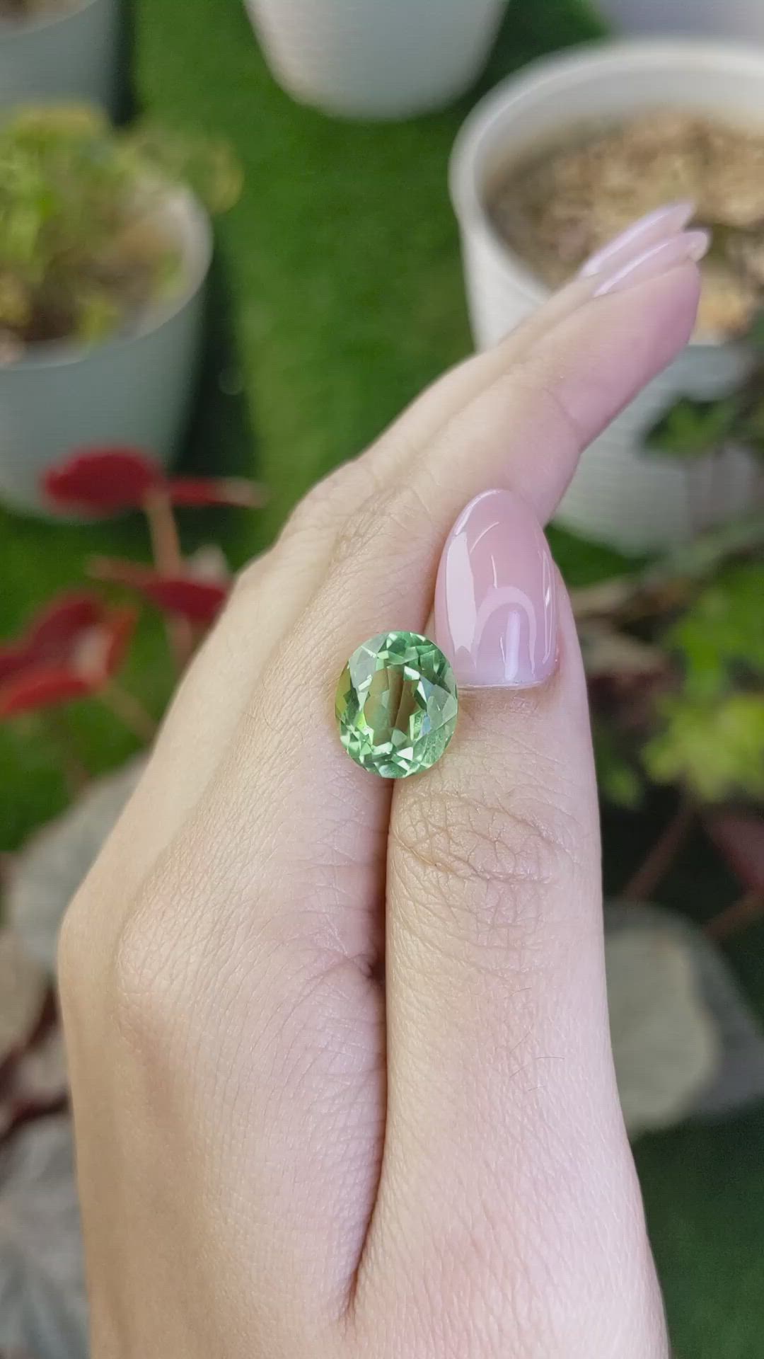 5.65 Ct. Green Prasiolite from Brazil Size Video