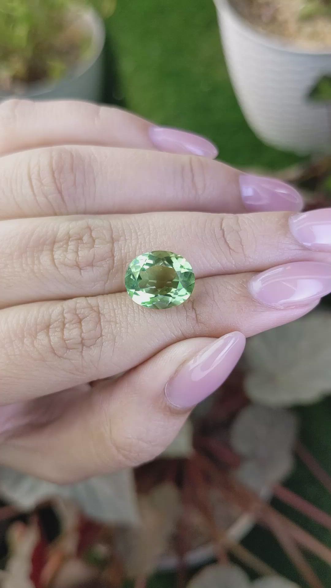 5.65 Ct. Green Prasiolite from Brazil Size Video