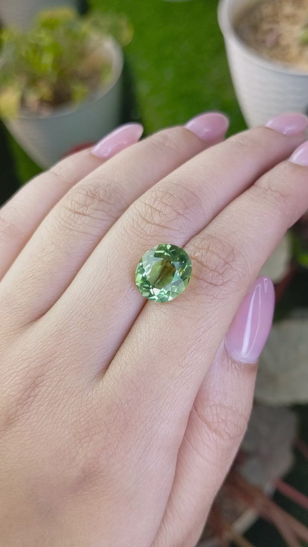 5.66 Ct. Green Prasiolite from Brazil Size Video