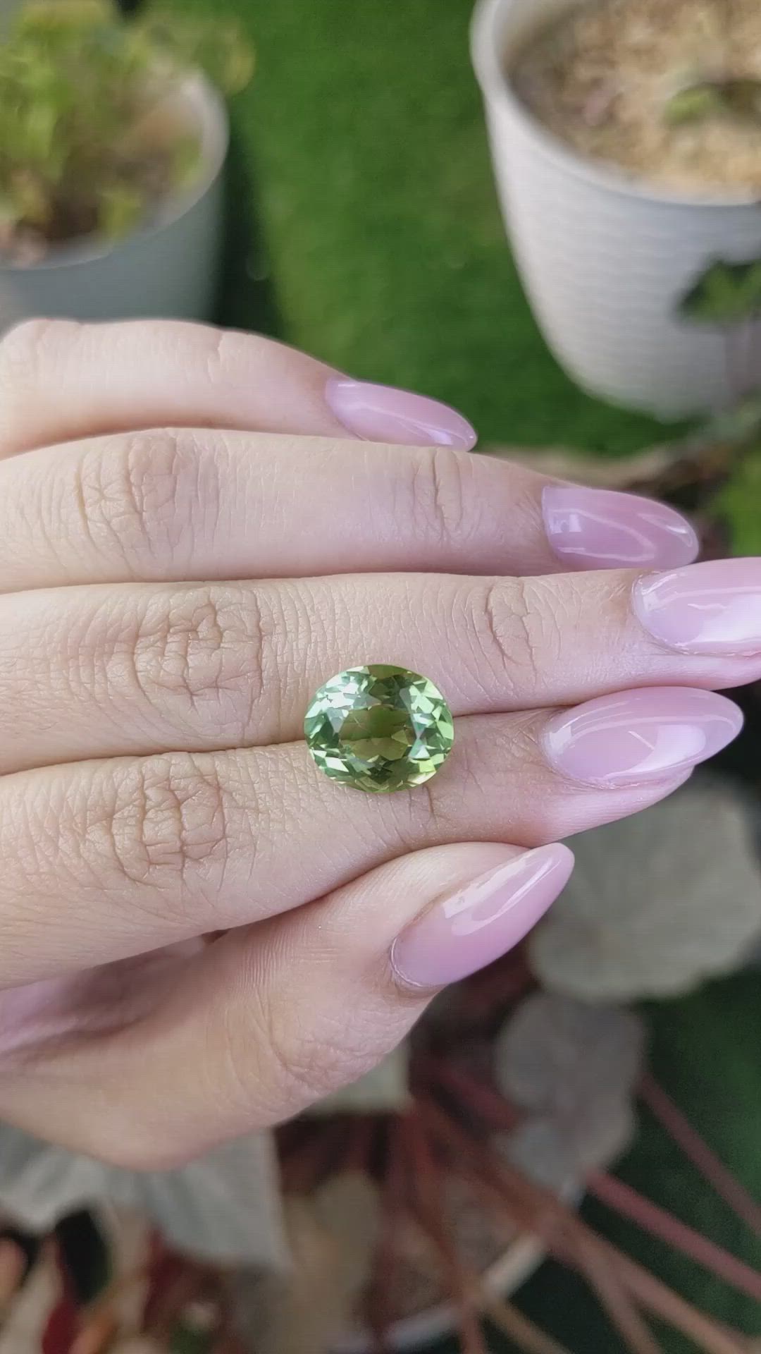 5.66 Ct. Green Prasiolite from Brazil Size Video