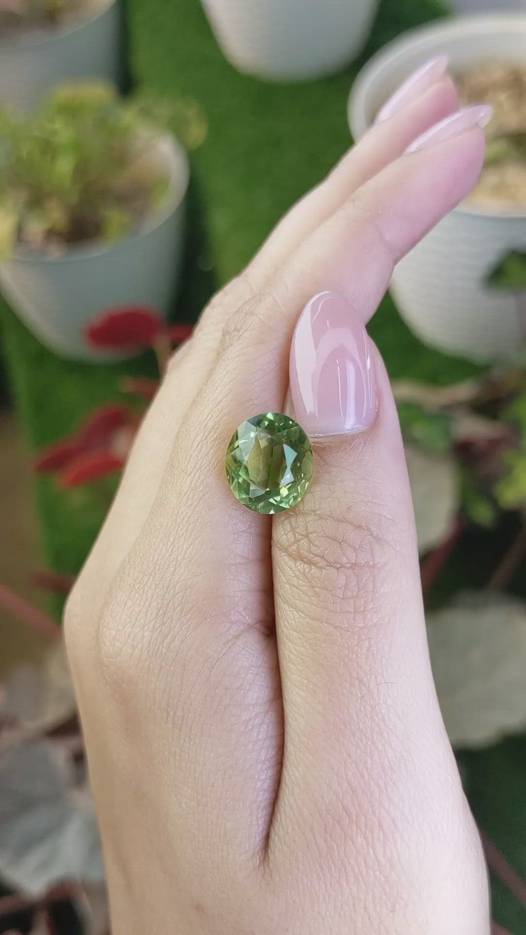 5.66 Ct. Green Prasiolite from Brazil Size Video