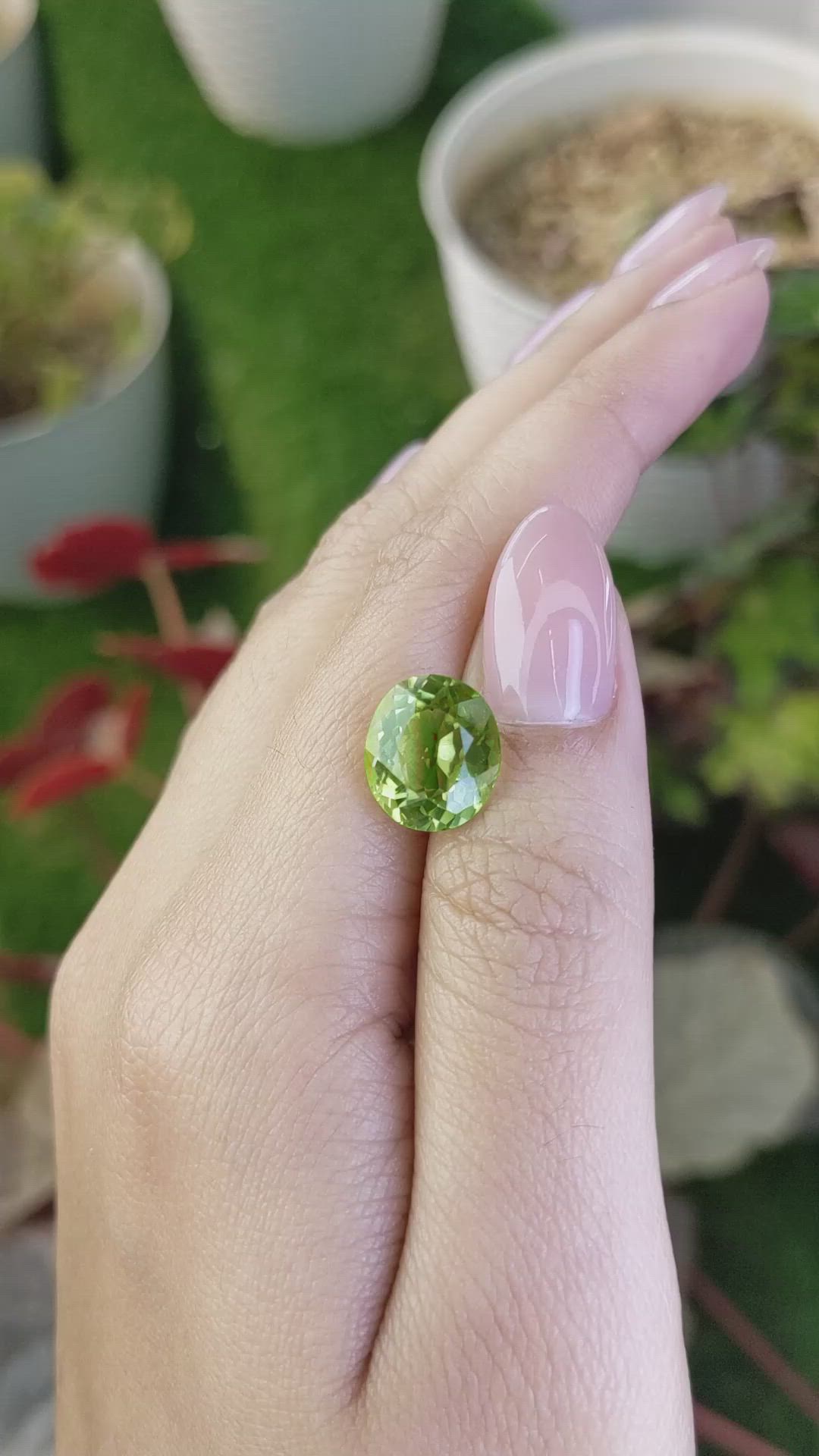 5.35 Ct. Yellowish Green Prasiolite from Brazil Size Video