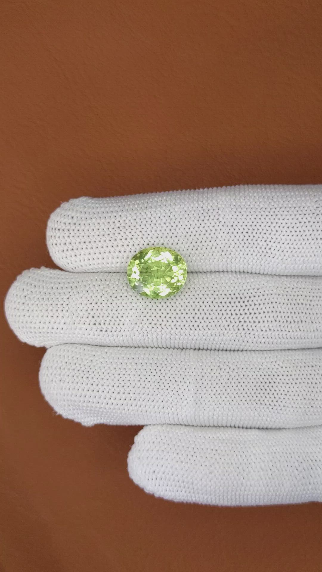5.35 Ct. Yellowish Green Prasiolite from Brazil Size Video