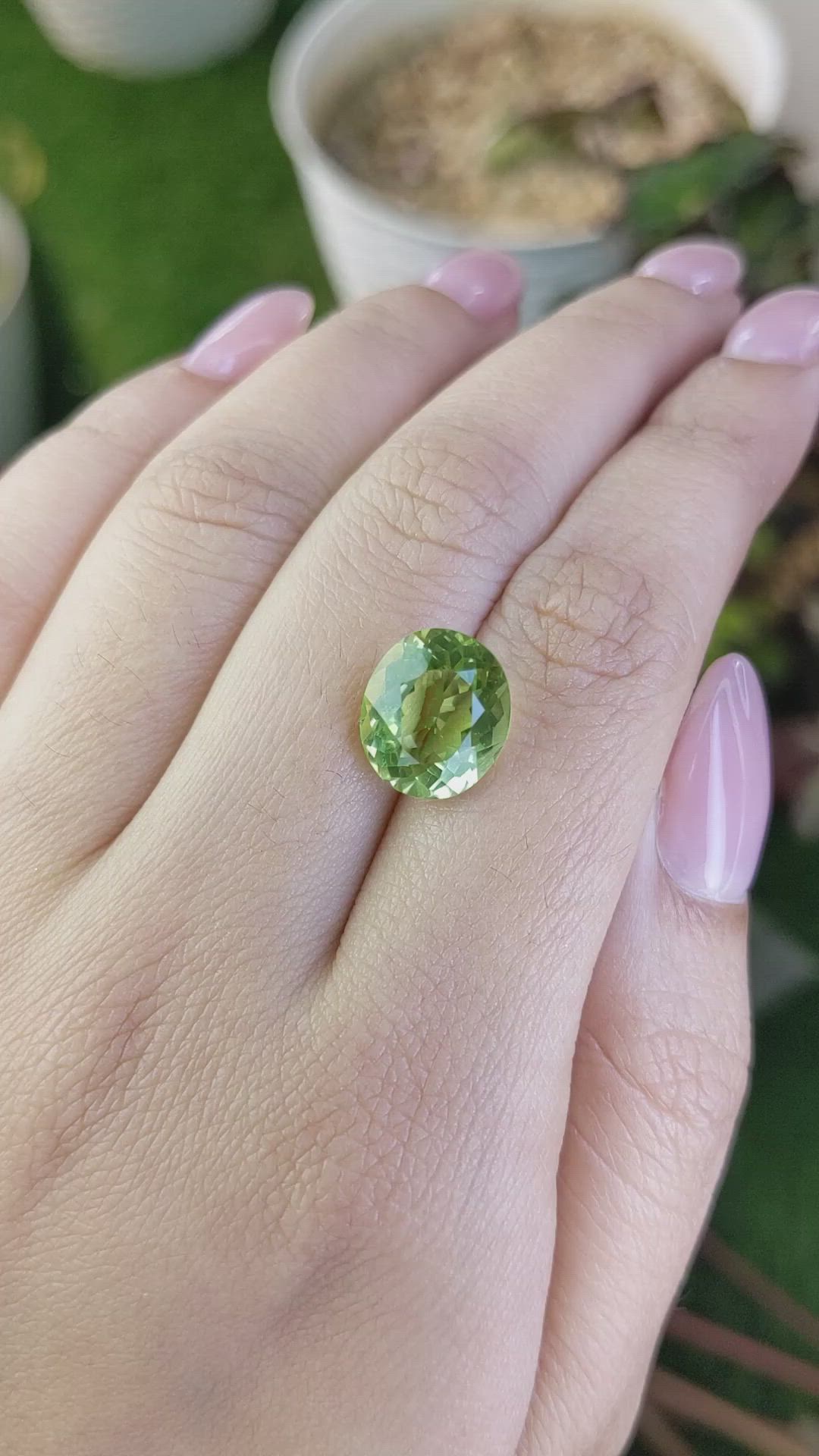 5.35 Ct. Yellowish Green Prasiolite from Brazil Size Video