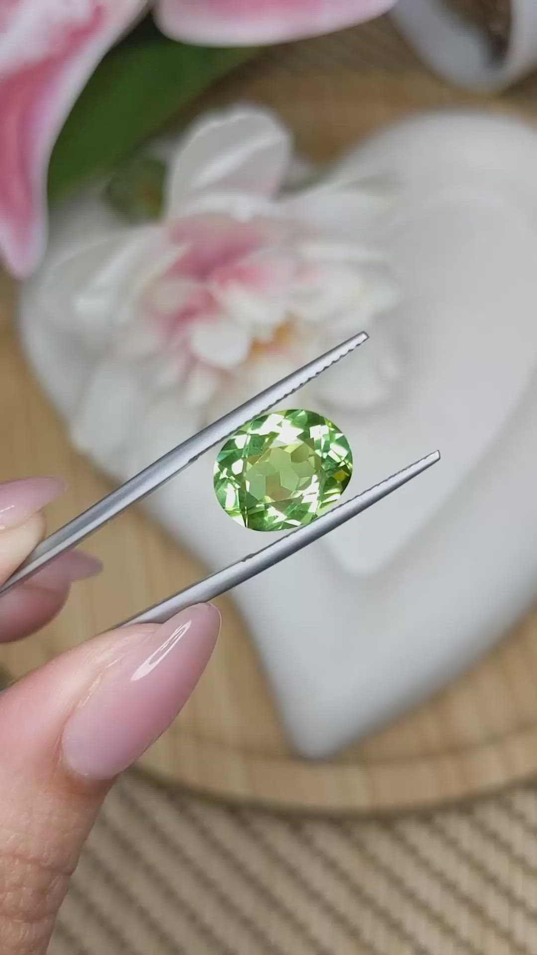 5.34 Ct. Green Prasiolite from Brazil Size Video