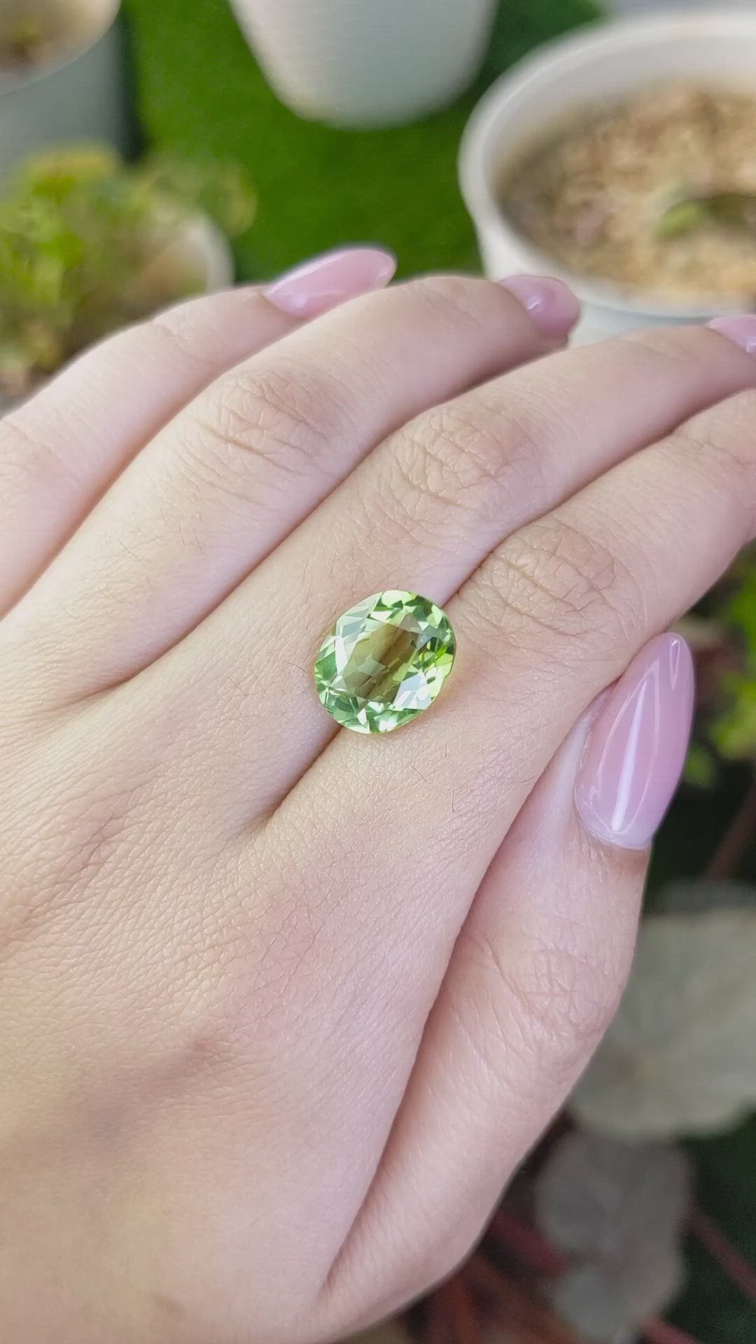 5.34 Ct. Green Prasiolite from Brazil Size Video