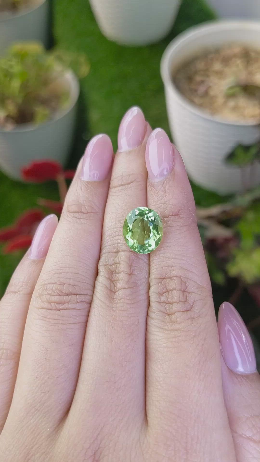 5.33 Ct. Green Prasiolite from Brazil Size Video