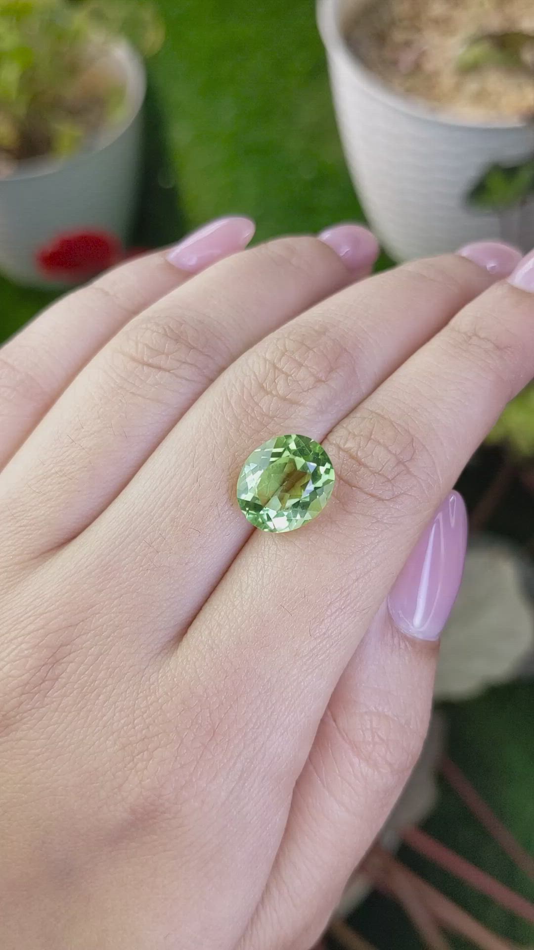 5.33 Ct. Green Prasiolite from Brazil Size Video