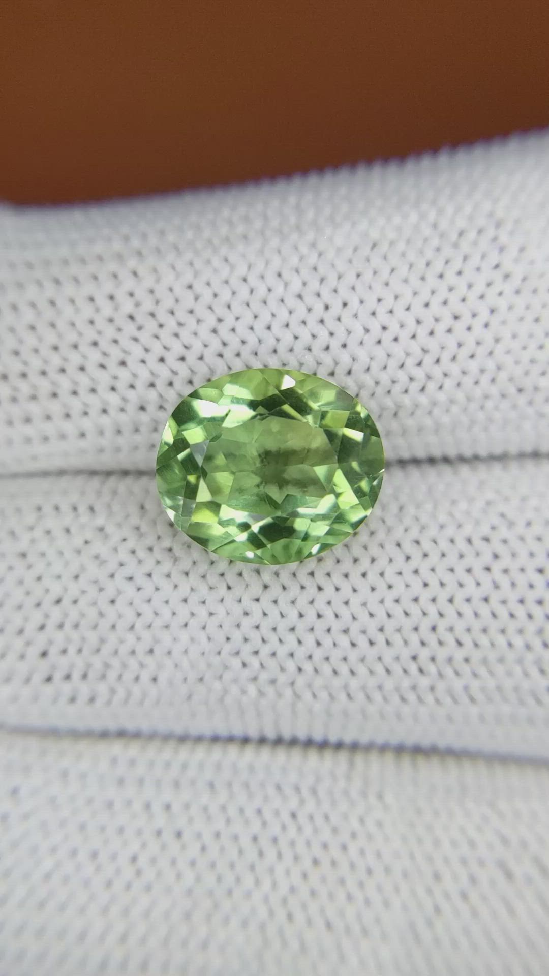5.33 Ct. Green Prasiolite from Brazil Size Video