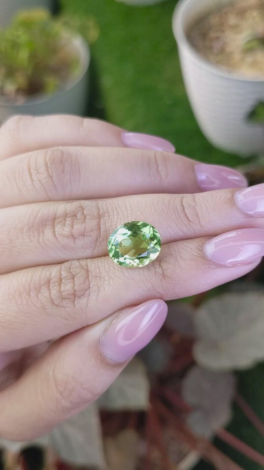 5.33 Ct. Green Prasiolite from Brazil Size Video