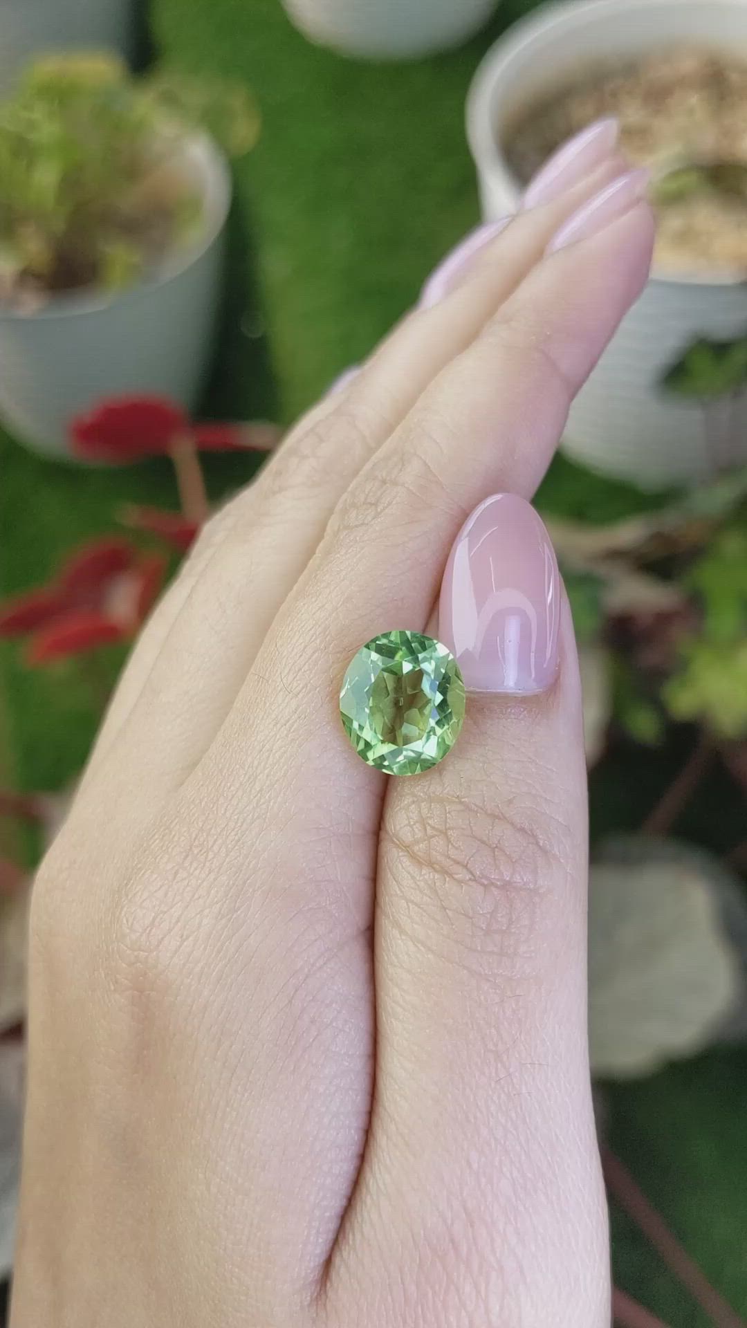 5.33 Ct. Green Prasiolite from Brazil Size Video