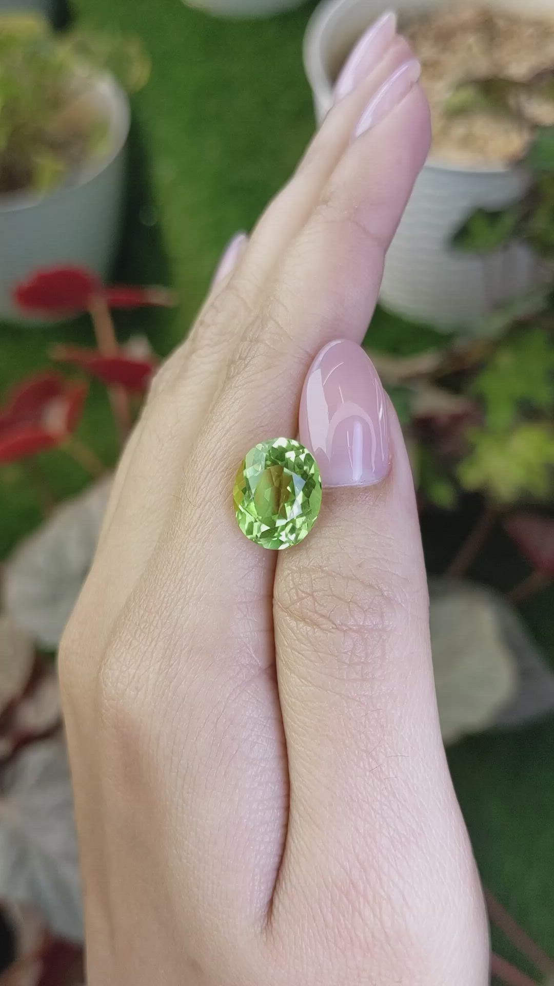 5.62 Ct. Yellowish Green Prasiolite from Brazil Size Video
