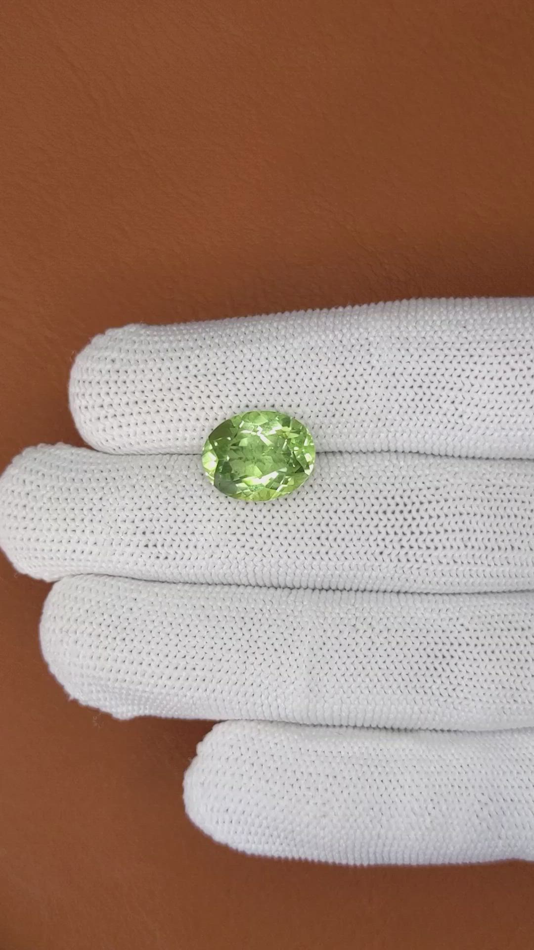 5.62 Ct. Yellowish Green Prasiolite from Brazil Size Video