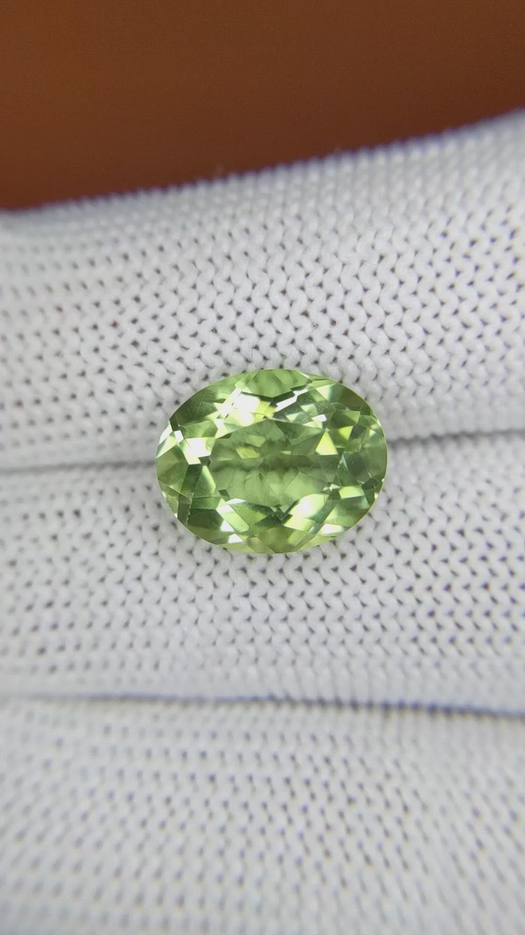 5.62 Ct. Yellowish Green Prasiolite from Brazil Size Video