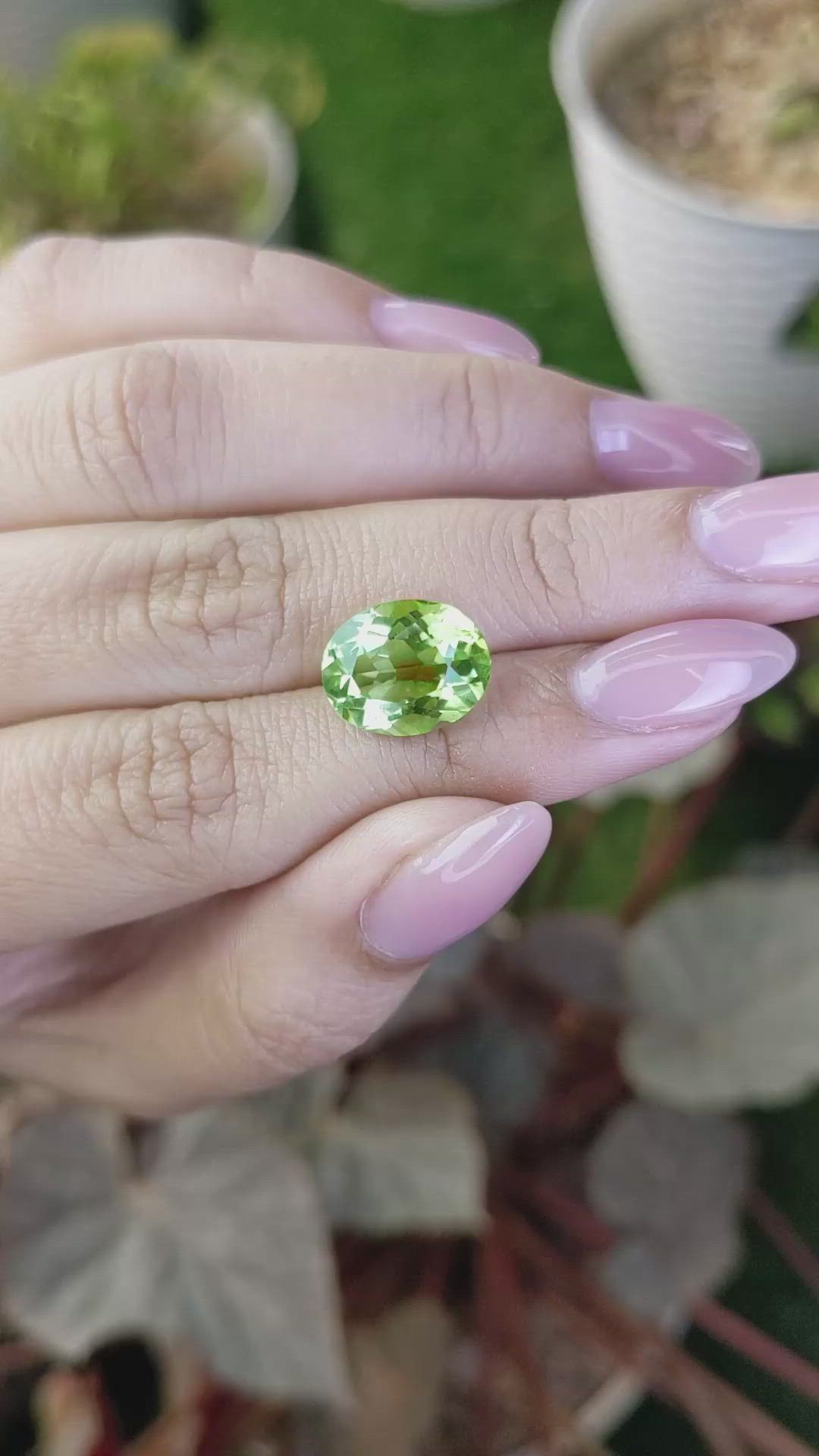 5.62 Ct. Yellowish Green Prasiolite from Brazil Size Video