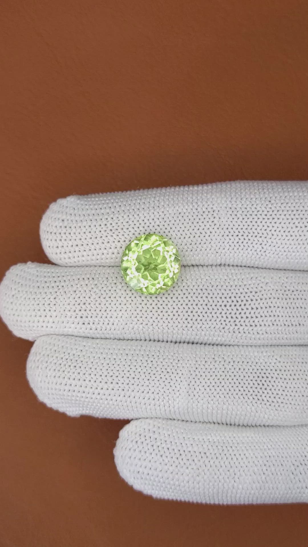 6.33 Ct. Yellowish Green Prasiolite from Brazil Size Video