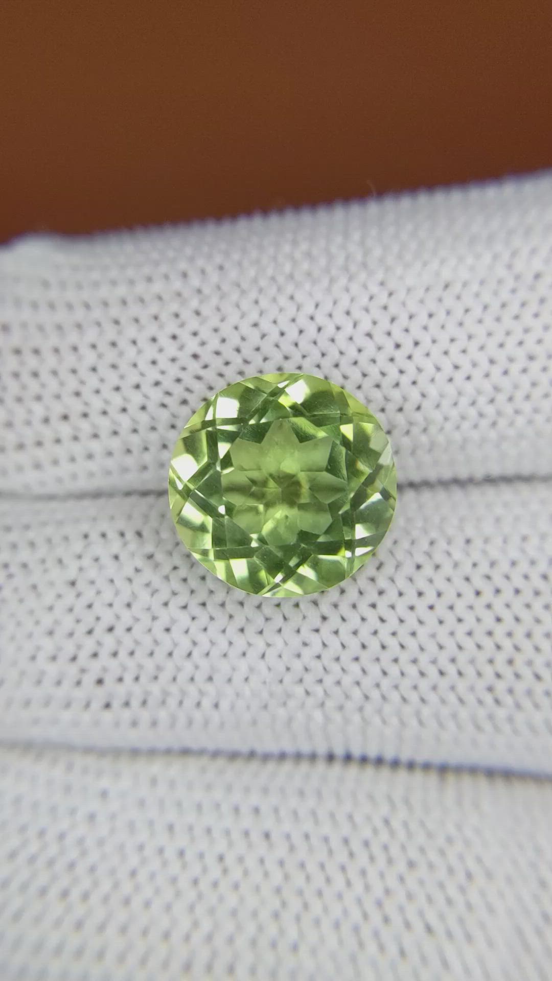 6.33 Ct. Yellowish Green Prasiolite from Brazil Size Video