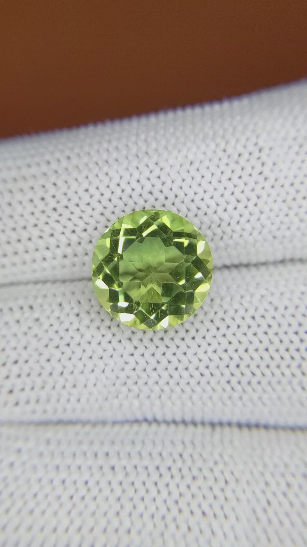 6.09 Ct. Yellowish Green Prasiolite from Brazil Size Video