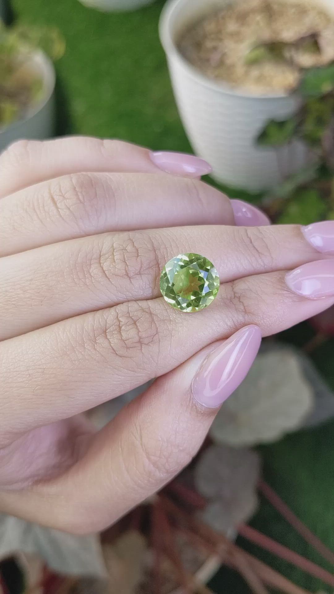 6.09 Ct. Yellowish Green Prasiolite from Brazil Size Video