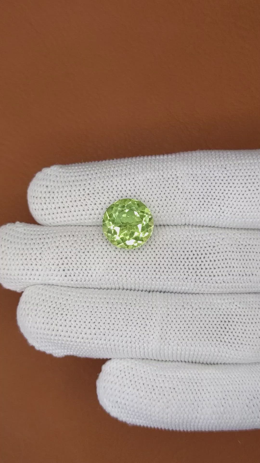 6.09 Ct. Yellowish Green Prasiolite from Brazil Size Video