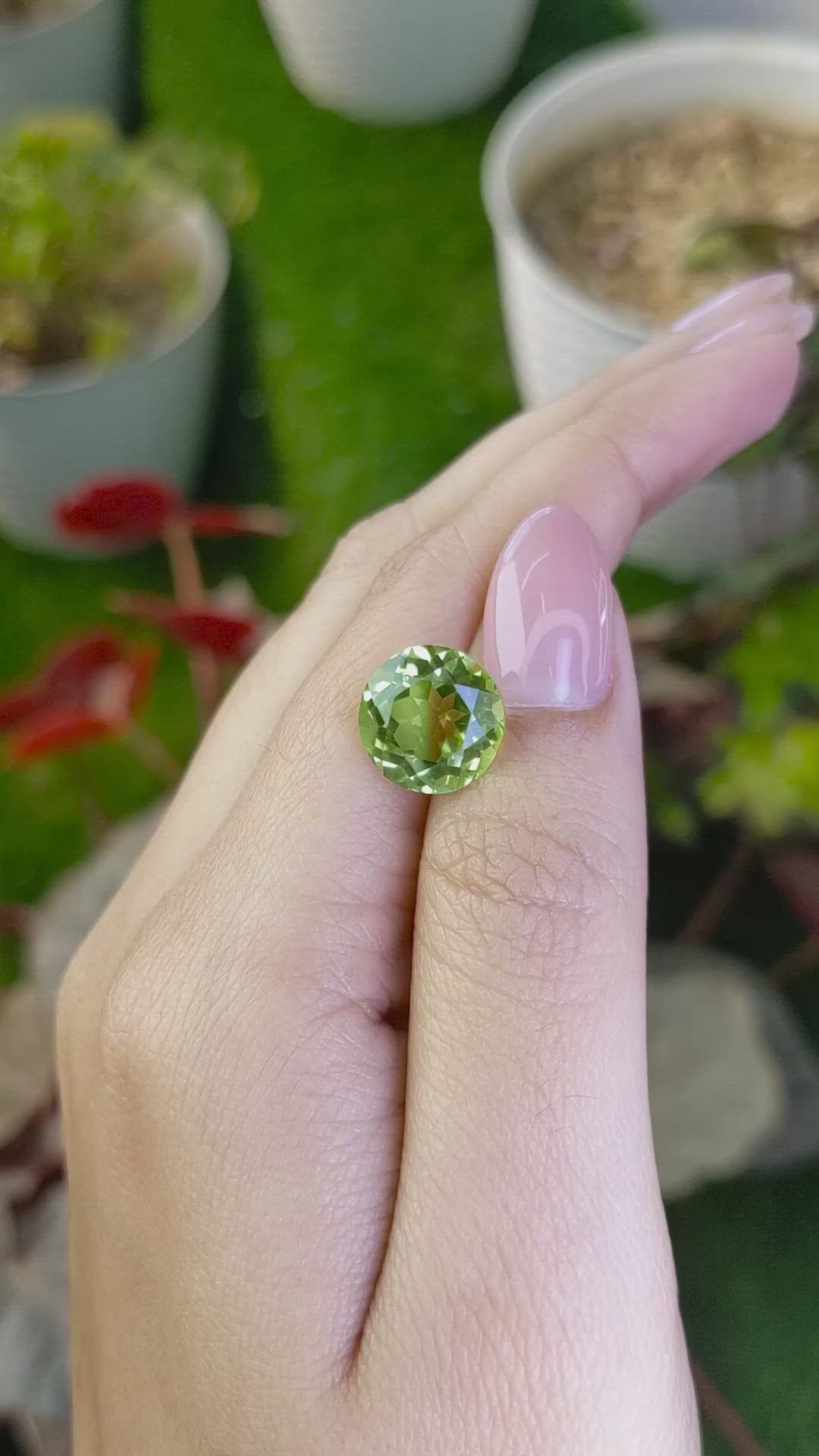 6.09 Ct. Yellowish Green Prasiolite from Brazil Size Video