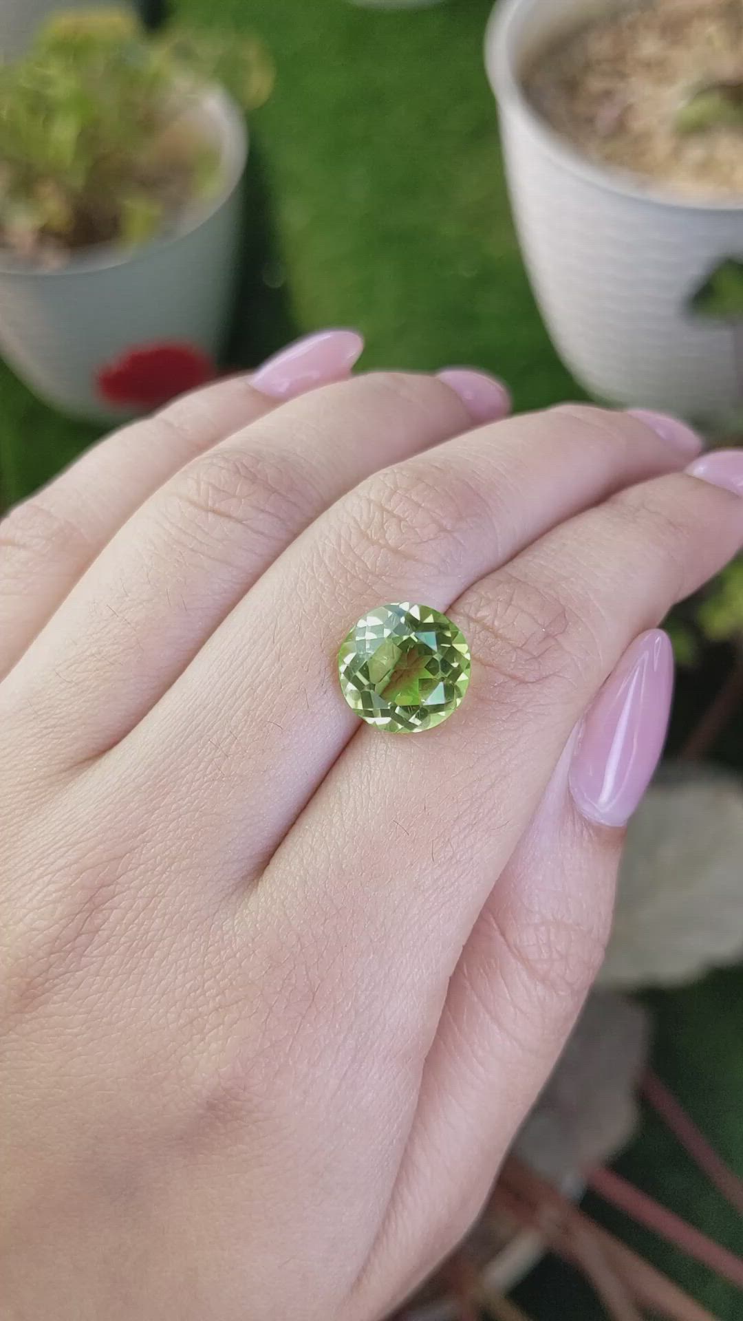 6.09 Ct. Yellowish Green Prasiolite from Brazil Size Video
