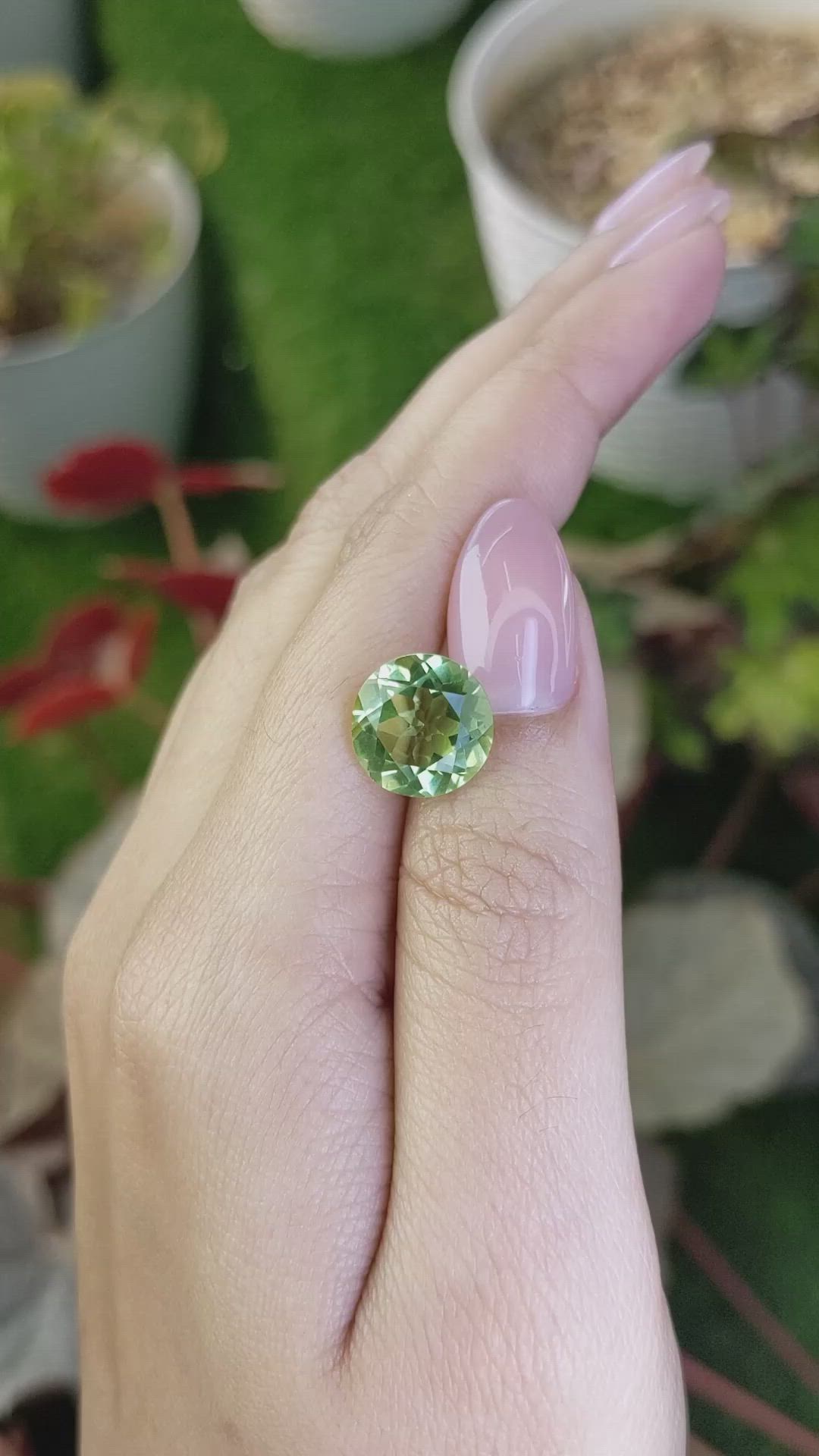 5.10 Ct. Yellowish Green Prasiolite from Brazil Size Video