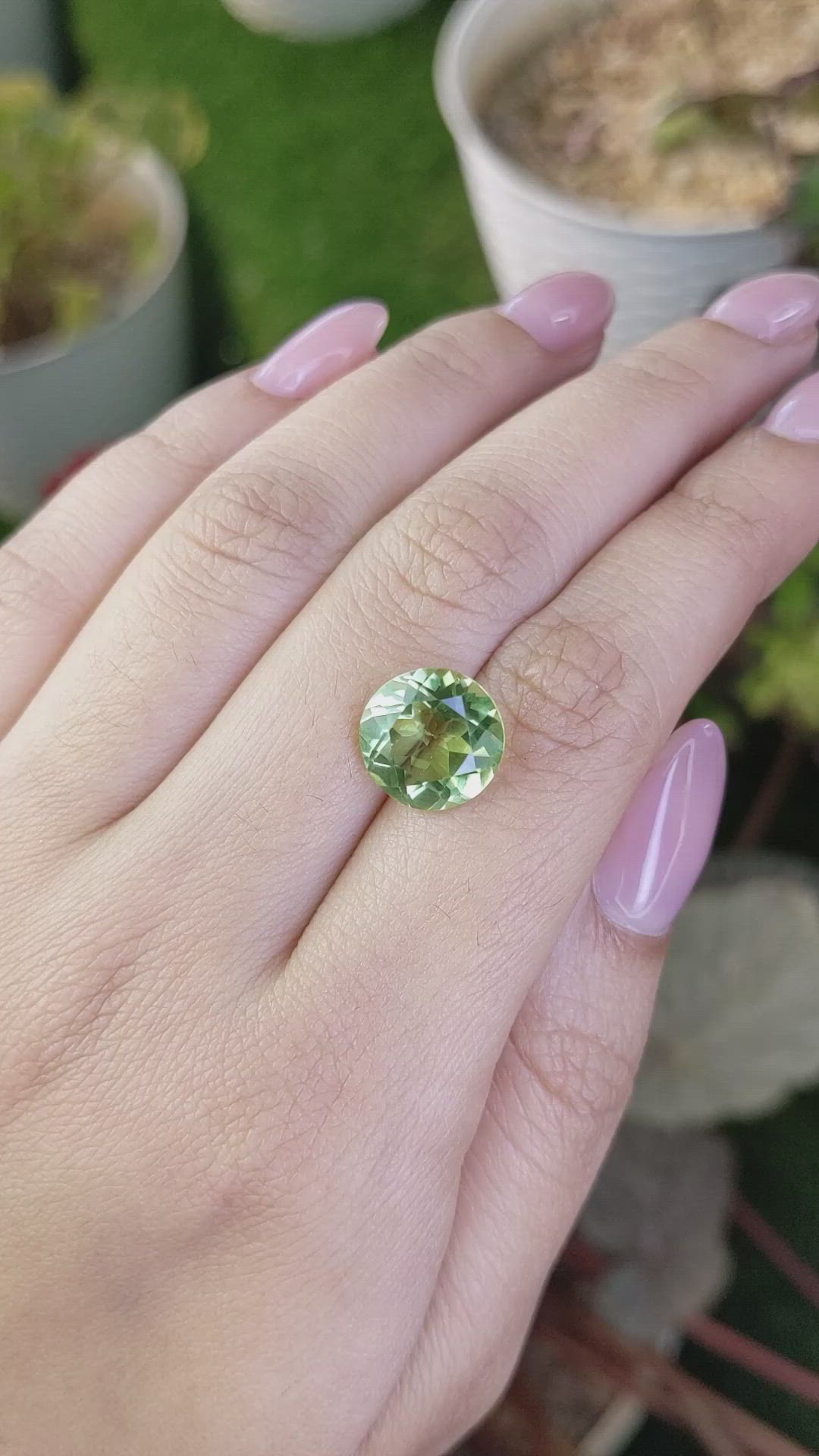 5.10 Ct. Yellowish Green Prasiolite from Brazil Size Video