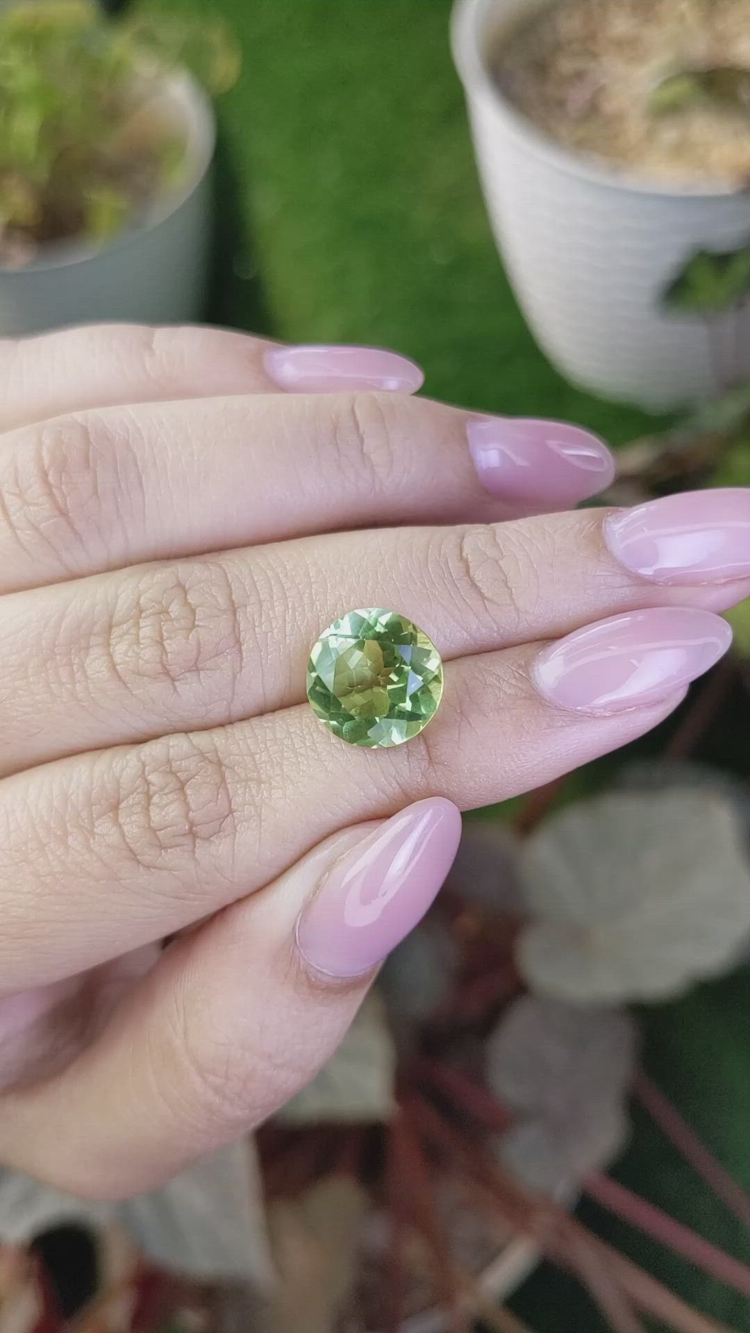 5.10 Ct. Yellowish Green Prasiolite from Brazil Size Video