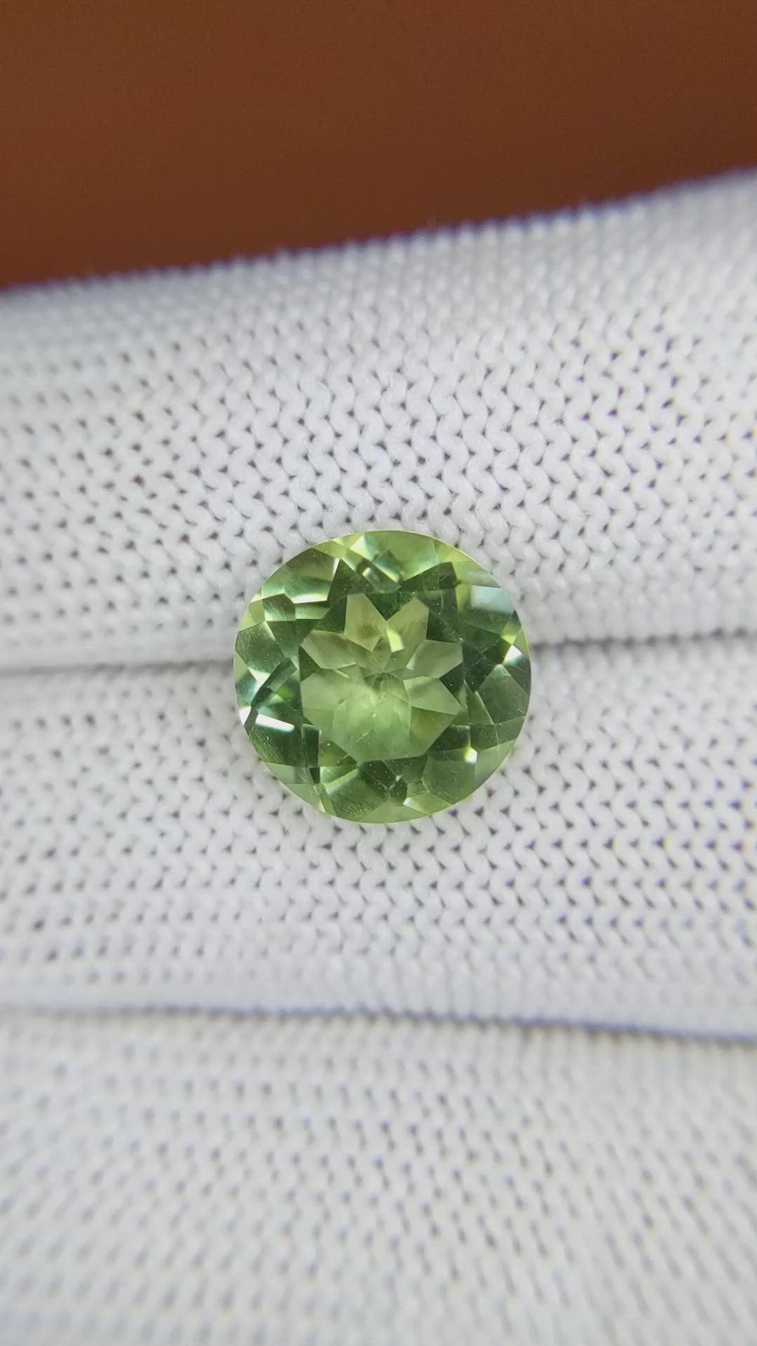 5.10 Ct. Yellowish Green Prasiolite from Brazil Size Video