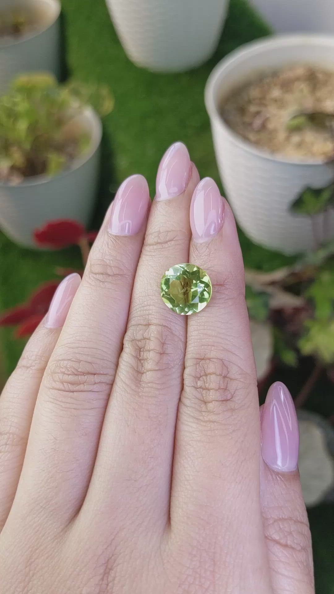 5.10 Ct. Yellowish Green Prasiolite from Brazil Size Video