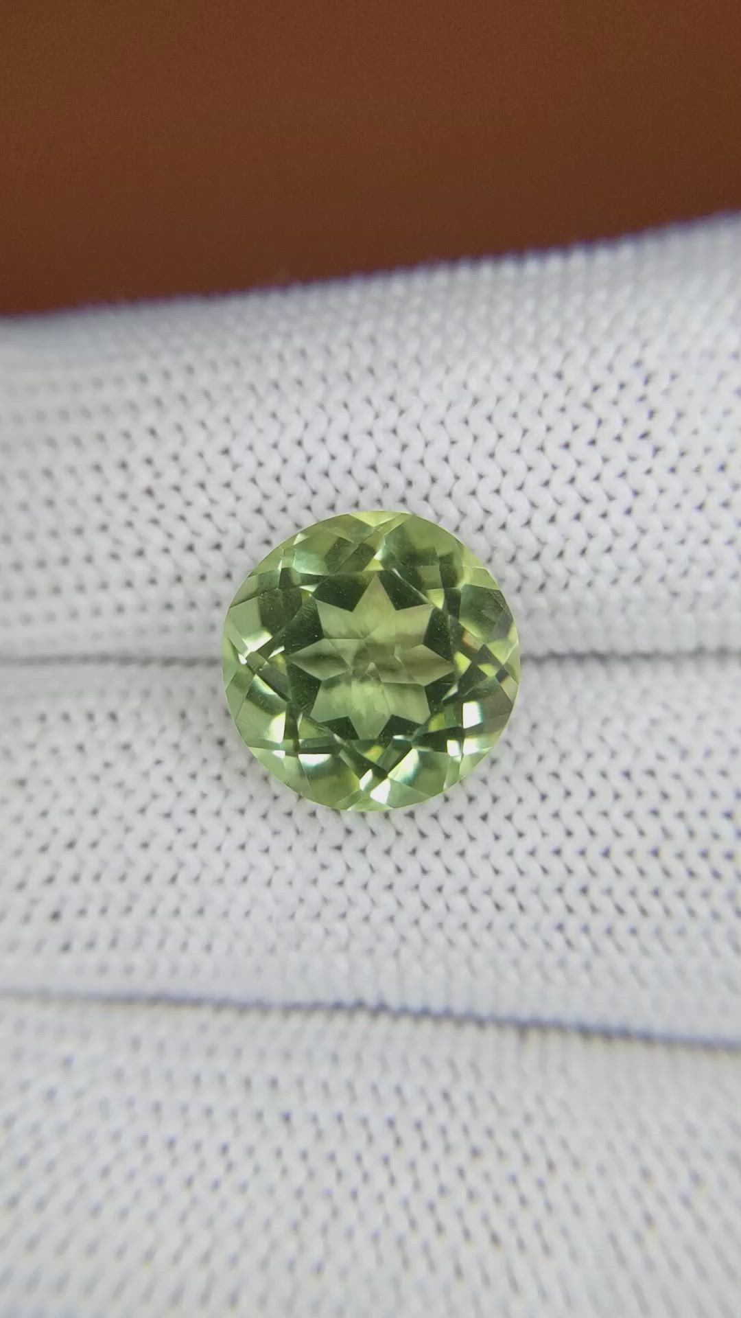 6.10 Ct. Yellowish Green Prasiolite from Brazil Size Video