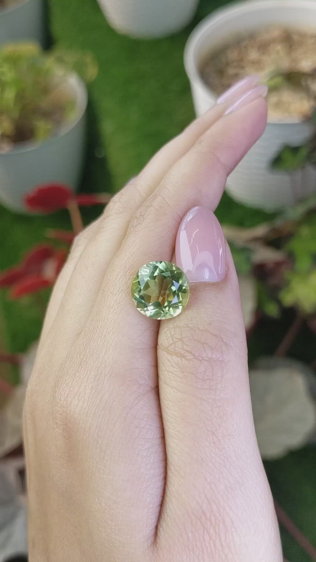 6.10 Ct. Yellowish Green Prasiolite from Brazil Size Video