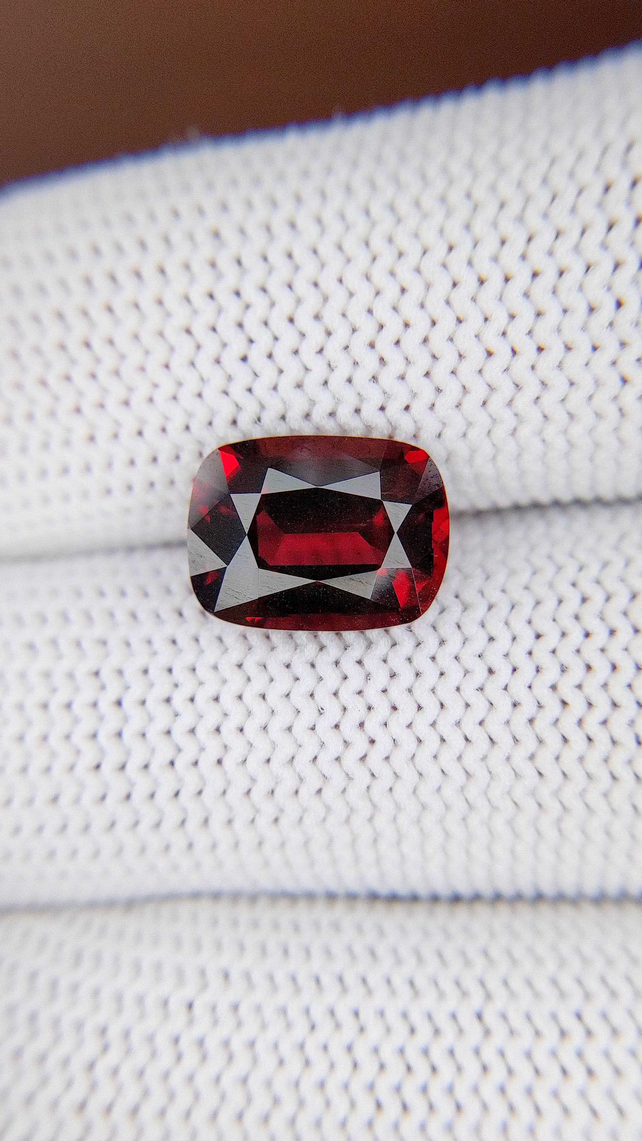 4.63 Ct. Purplish Red Garnet from Tanzania Size Video