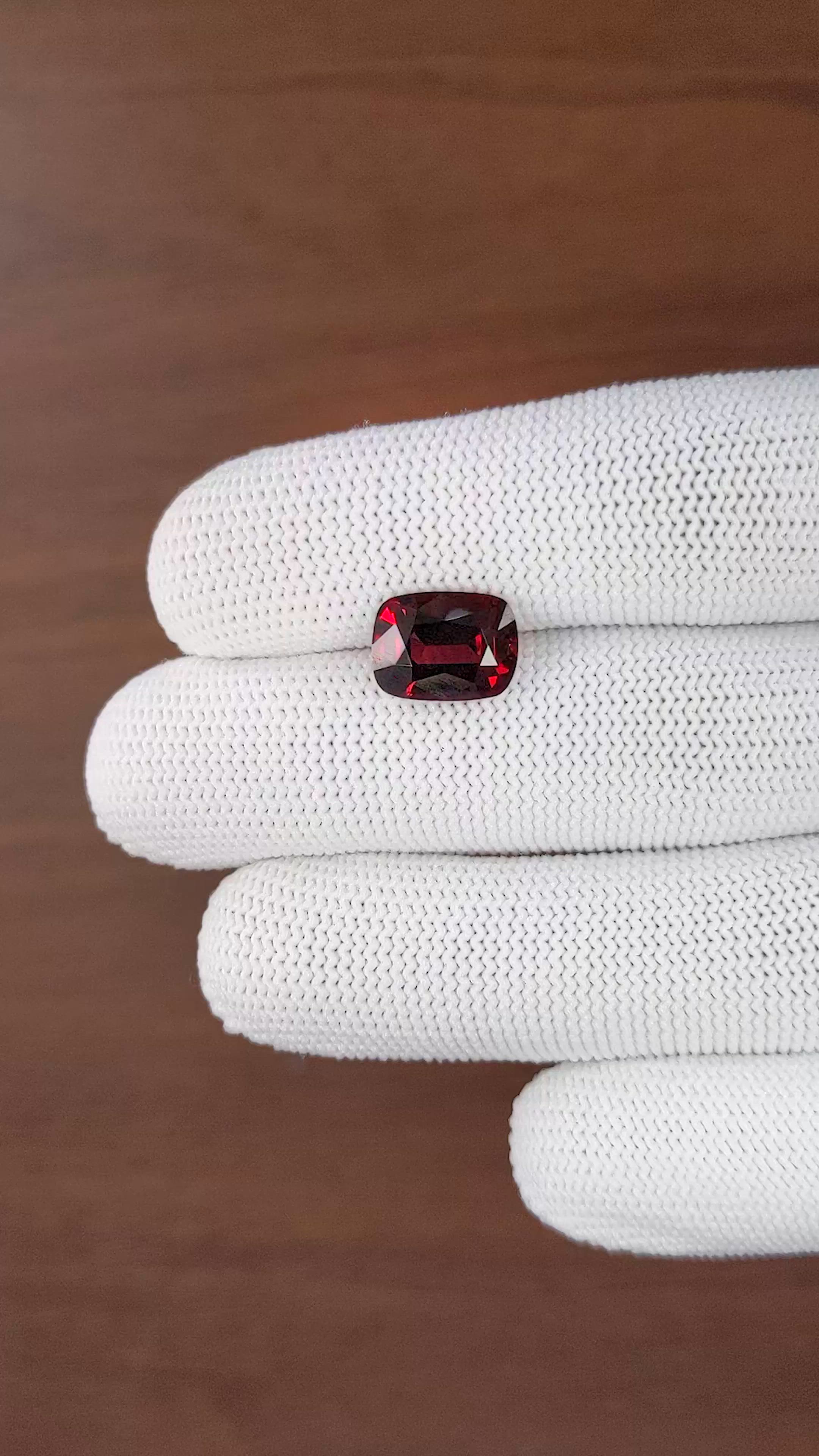 4.63 Ct. Purplish Red Garnet from Tanzania Size Video
