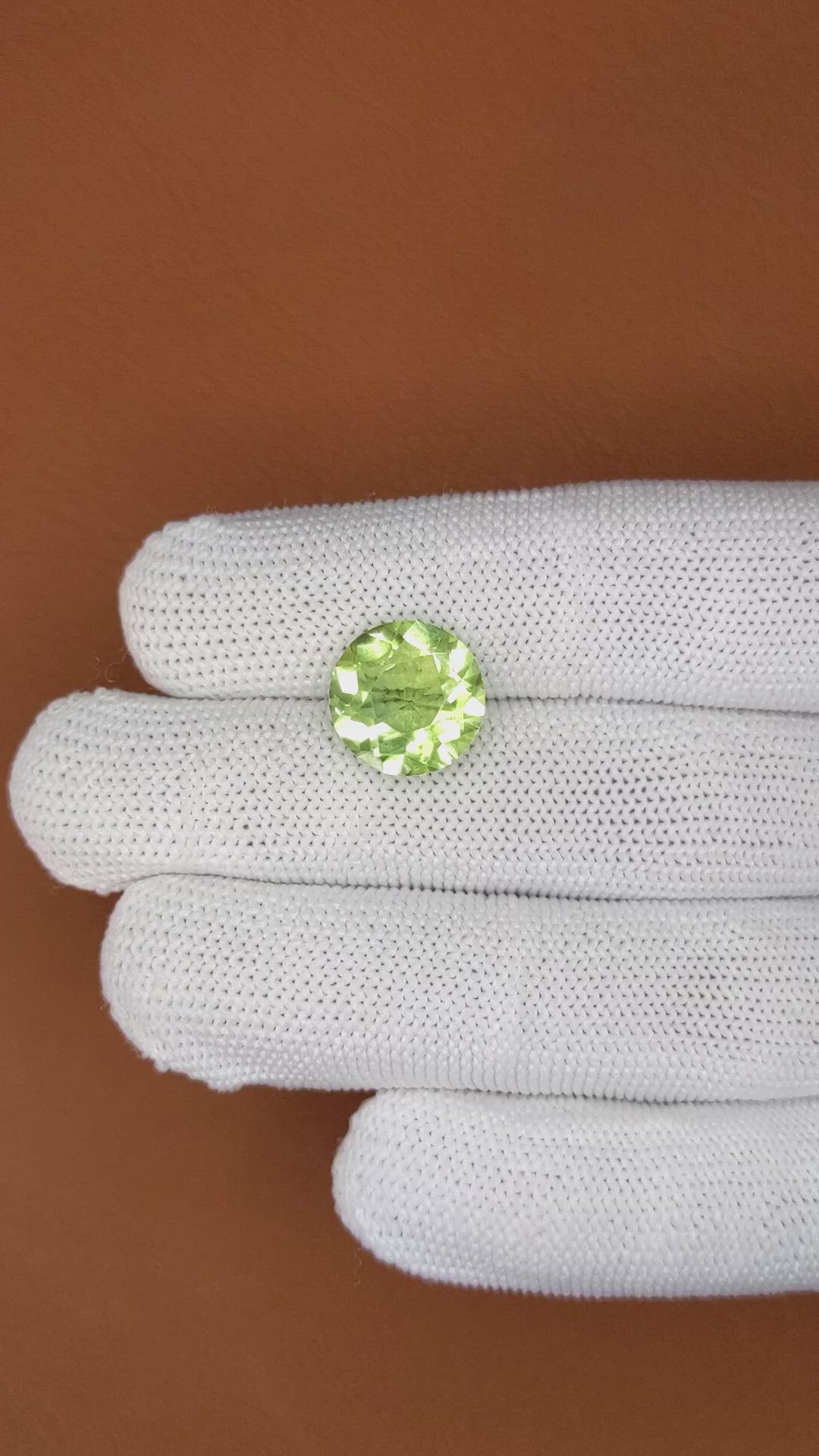 5.88 Ct. Yellowish Green Prasiolite from Brazil Size Video