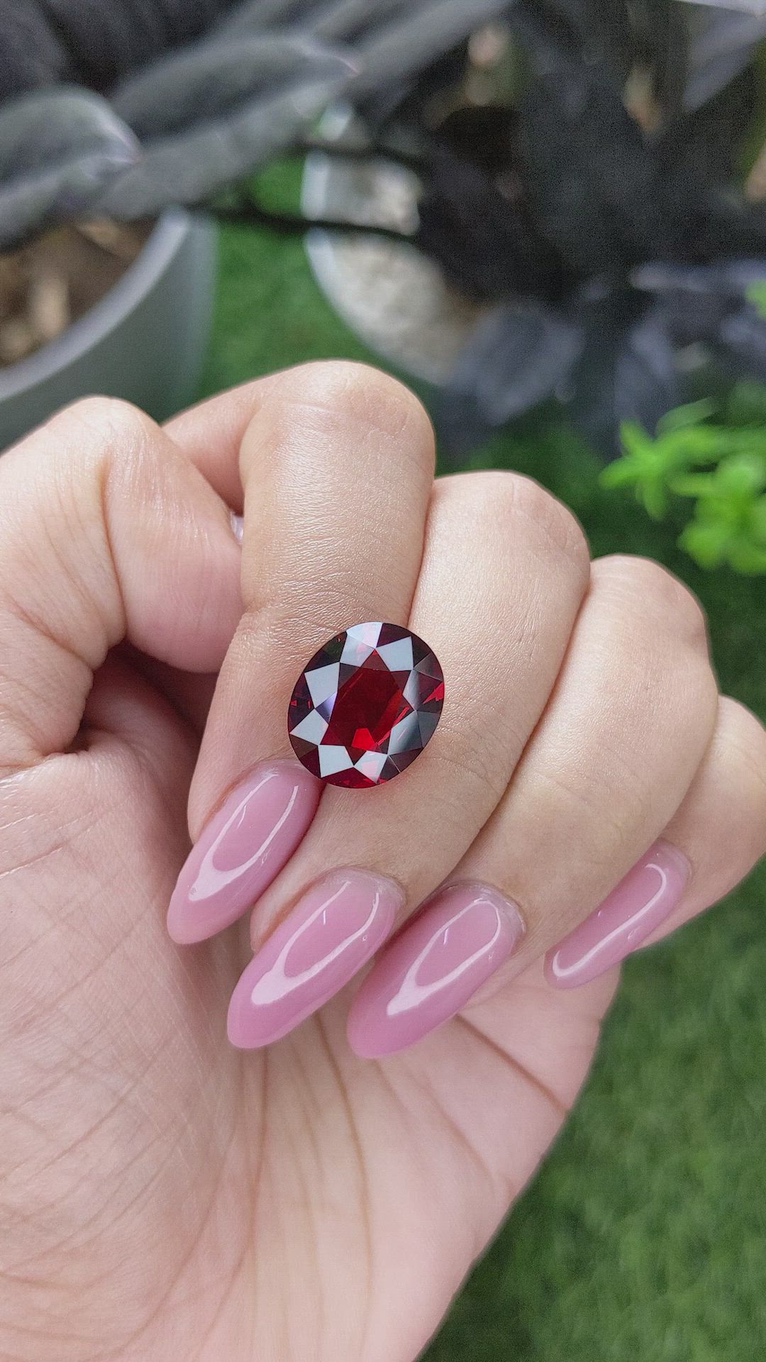 8.04 Ct. Red Garnet from Tanzania Size Video