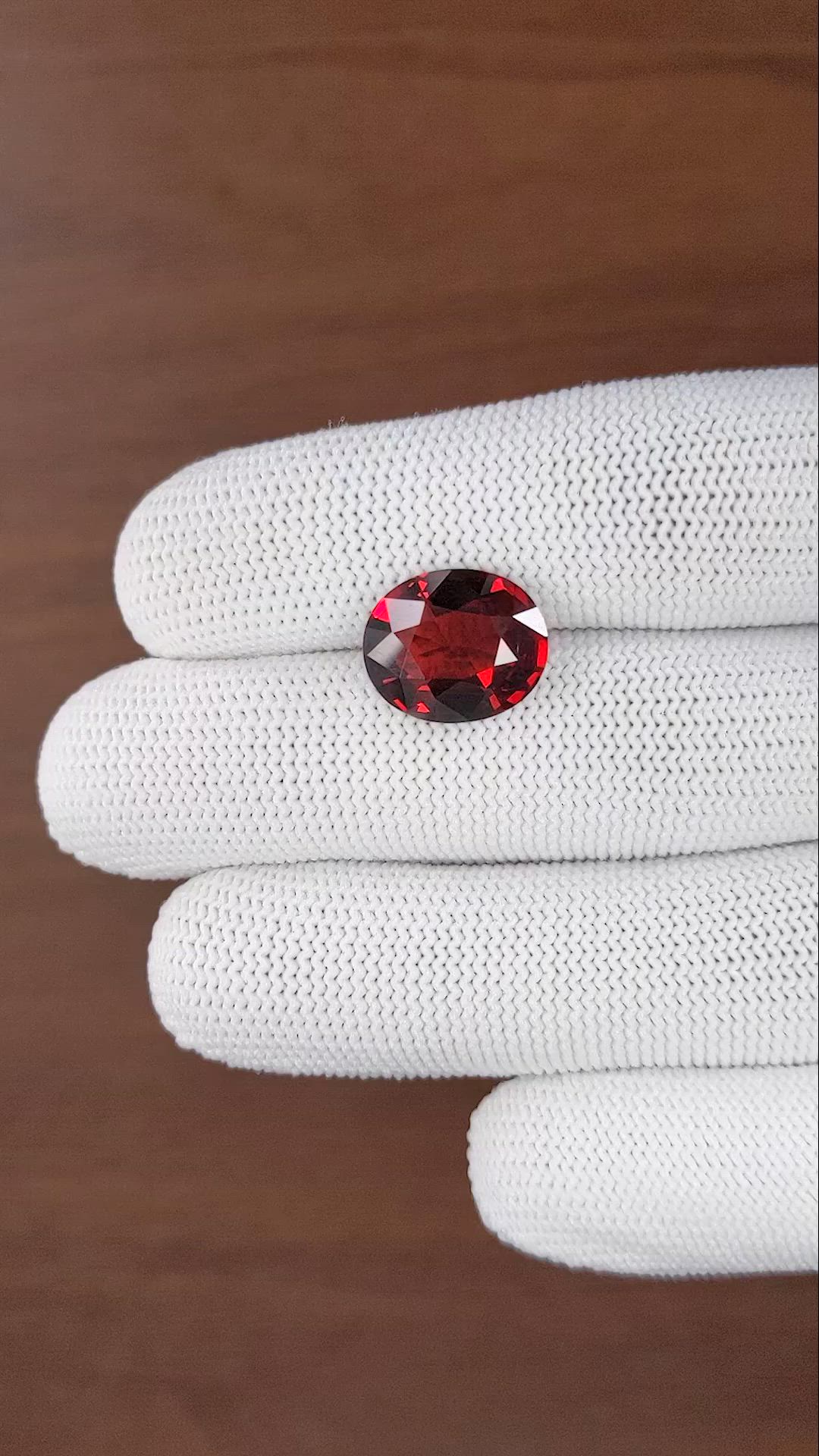 8.04 Ct. Red Garnet from Tanzania Size Video