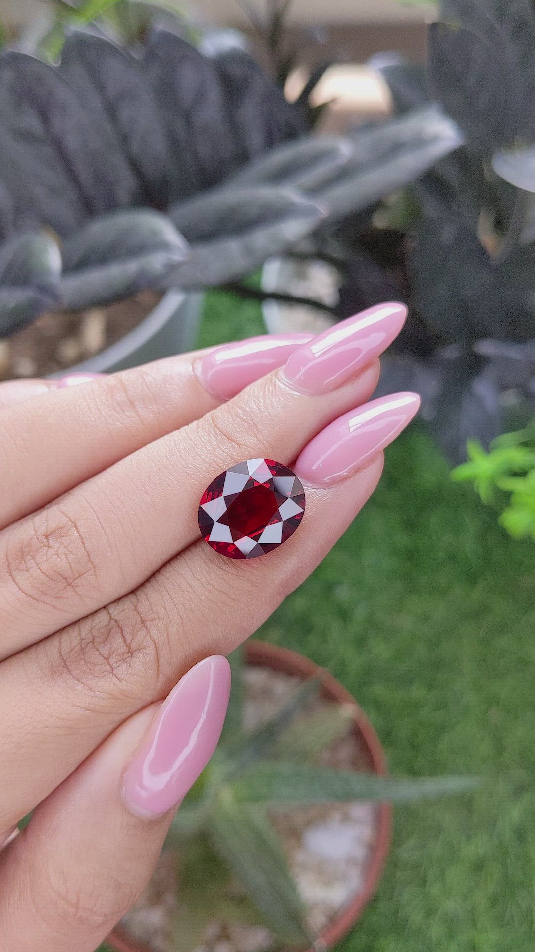 8.04 Ct. Red Garnet from Tanzania Size Video