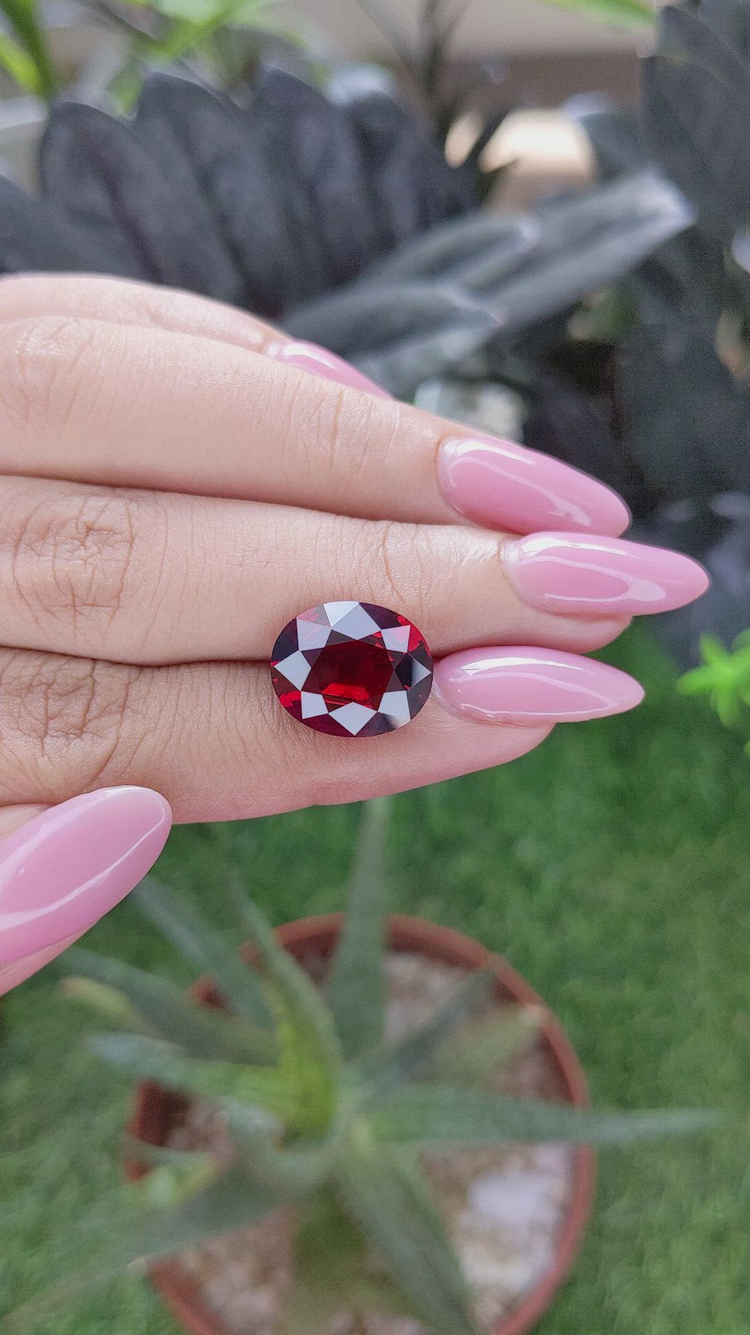 8.04 Ct. Red Garnet from Tanzania Size Video