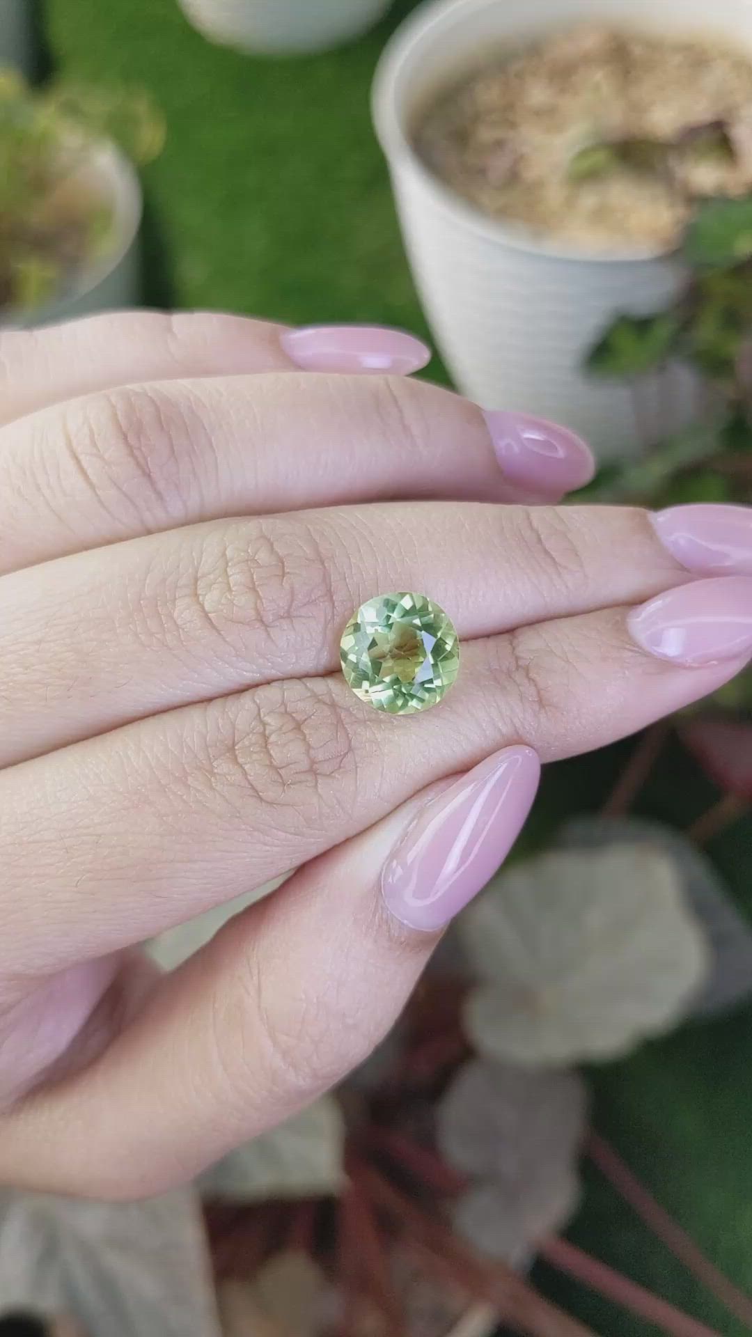 4.15 Ct. Yellowish Green Prasiolite from Brazil Size Video