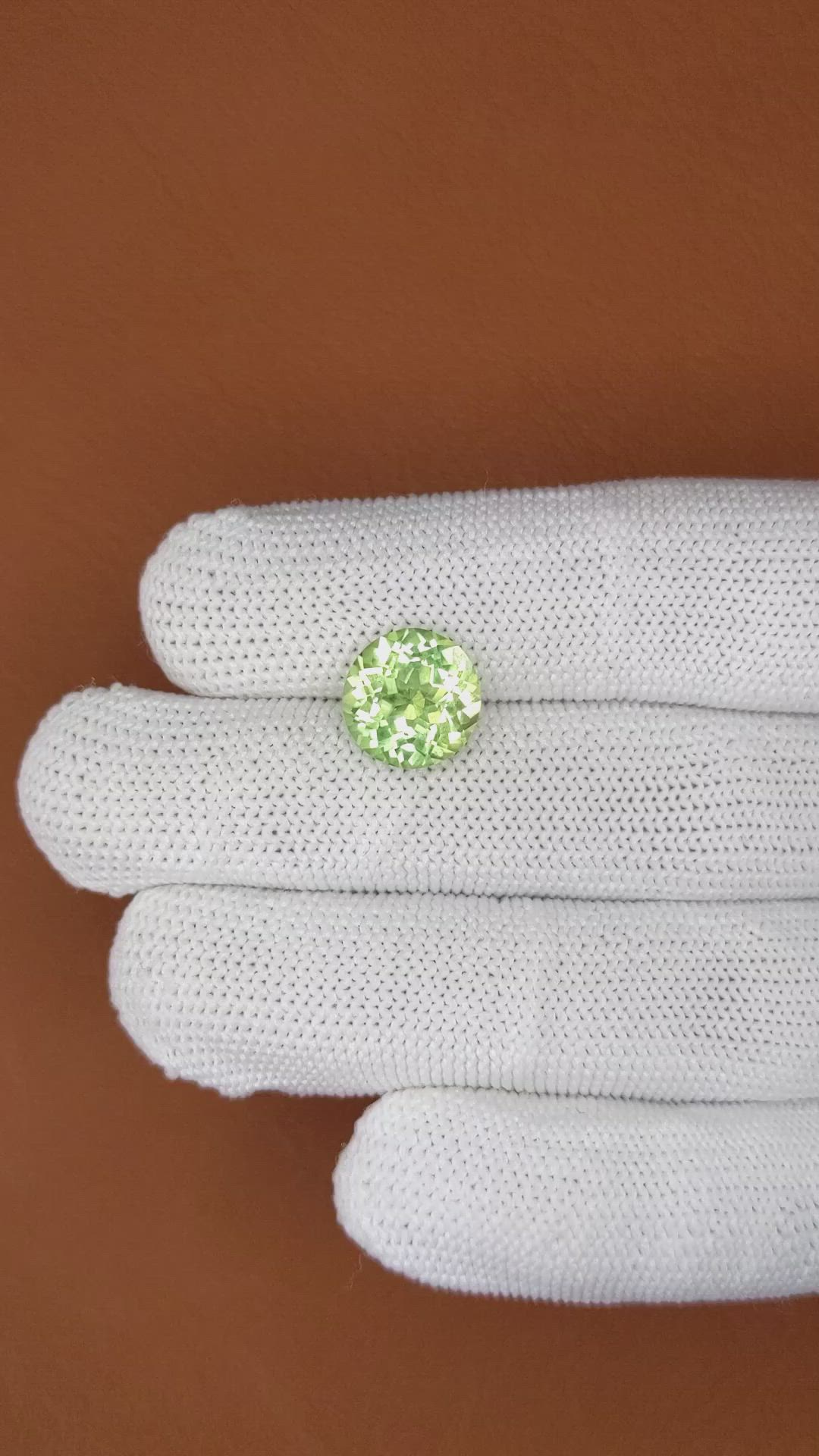 4.15 Ct. Yellowish Green Prasiolite from Brazil Size Video