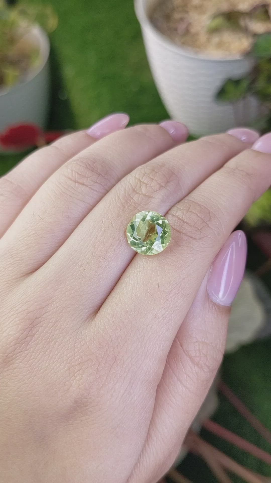 4.15 Ct. Yellowish Green Prasiolite from Brazil Size Video