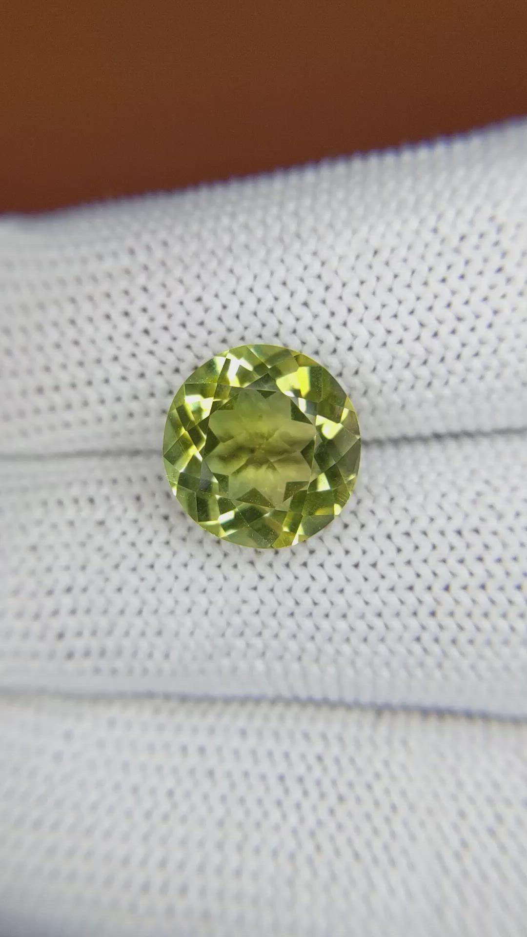 4.97 Ct. Yellowish Green Prasiolite from Brazil Size Video