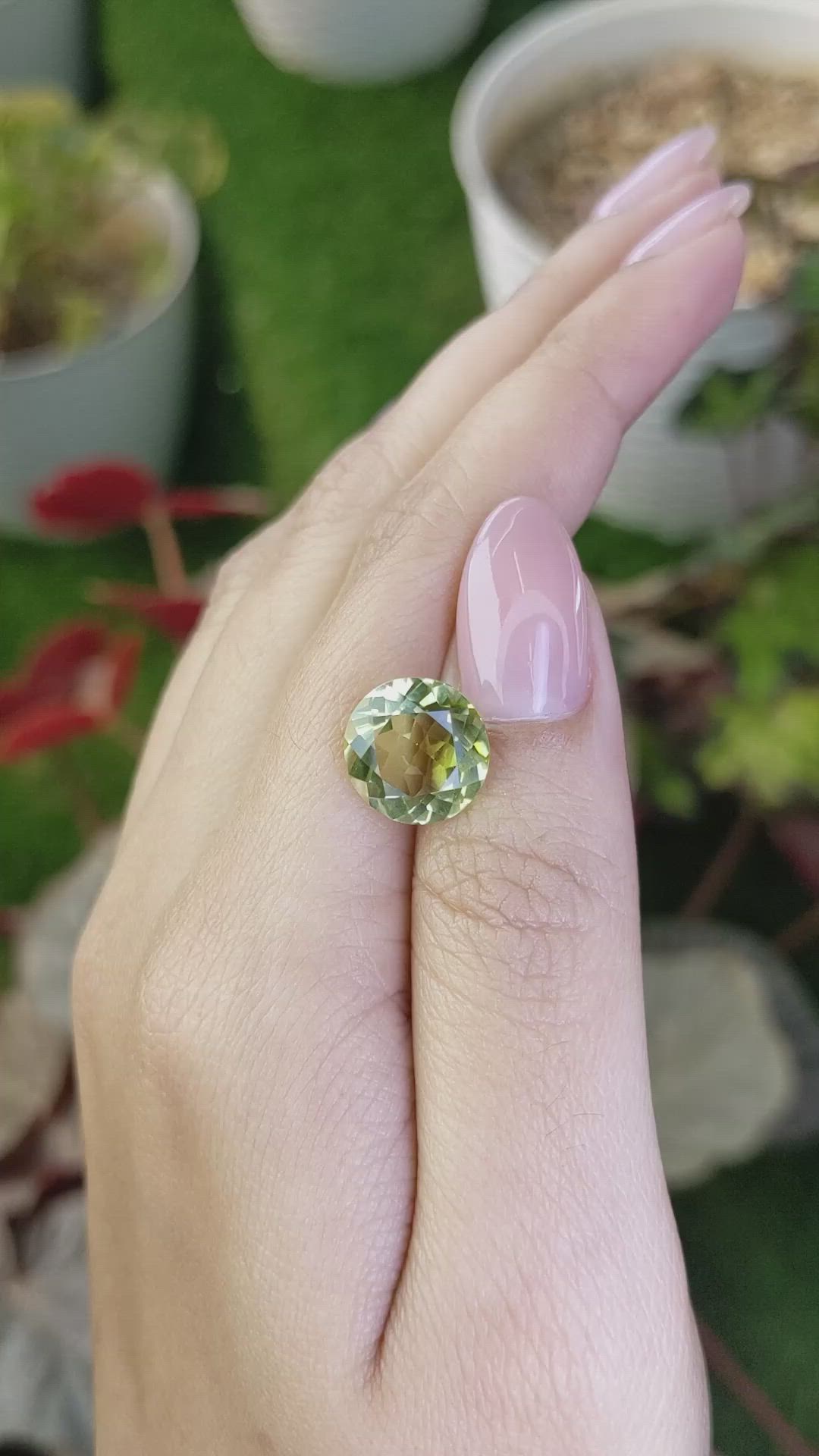 4.97 Ct. Yellowish Green Prasiolite from Brazil Size Video