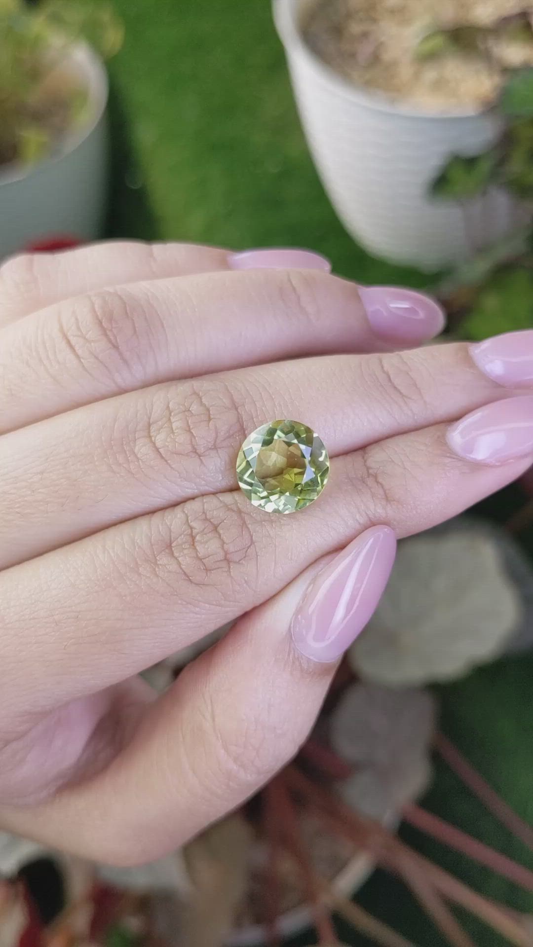 4.97 Ct. Yellowish Green Prasiolite from Brazil Size Video
